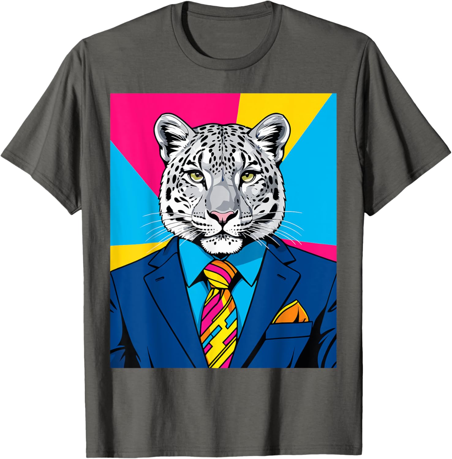 Pop Art Snow Leopard Business Suit T-Shirt Trendy Unique Fashion Wear - 22