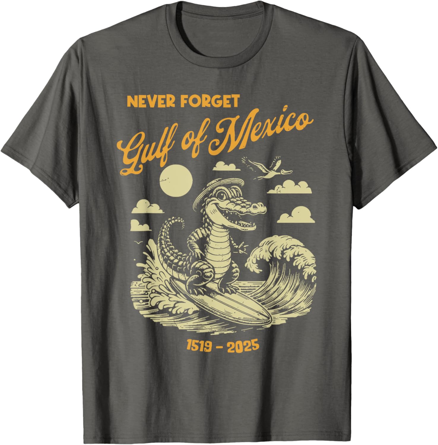 Gulf of Mexico Crocodile T-Shirt for USA Lovers - Fun Casual Wear - 8