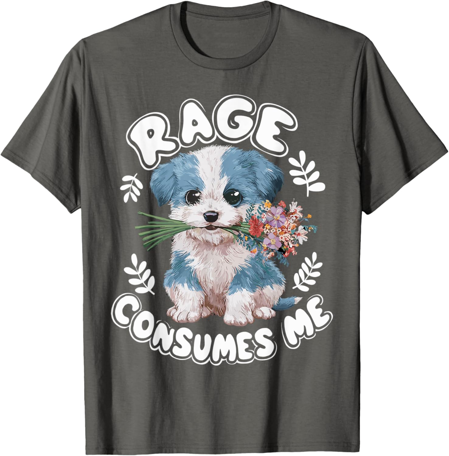 Cute Puppy Rage Cat Meme T-Shirt for Men and Women - Funny Gift Idea - 5