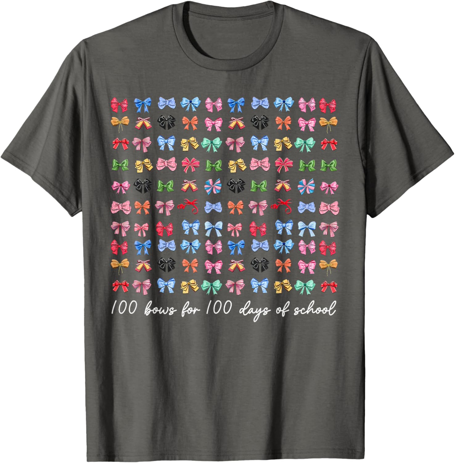 100 Bows For 100 Days Of School T-Shirt for Teachers and Kids - 21