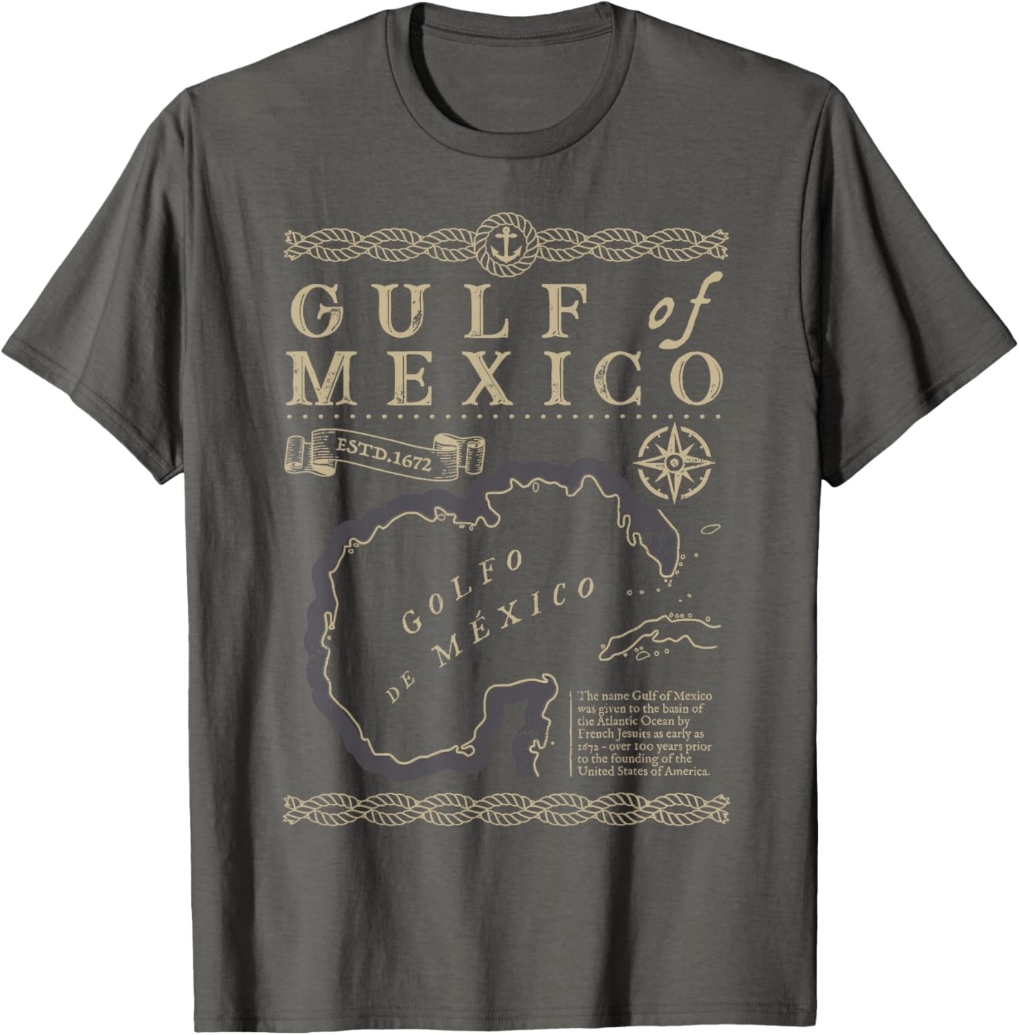 Gulf of Mexico Est 1550 Retro Vintage Beach T-Shirt for Relaxed Style - 8