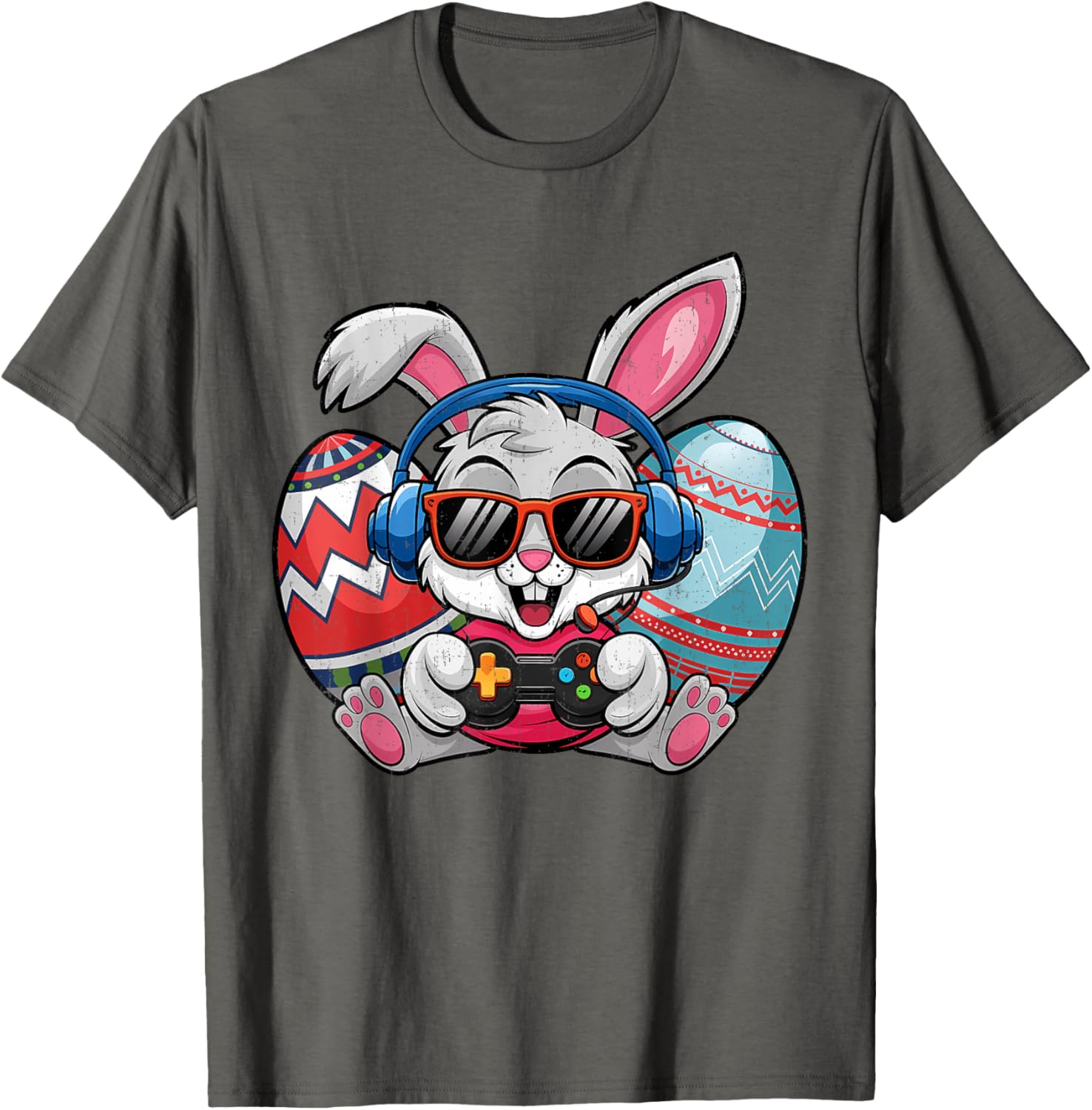 Cute Easter Bunny Playing Video Game Kids T-Shirt for Boys - 11