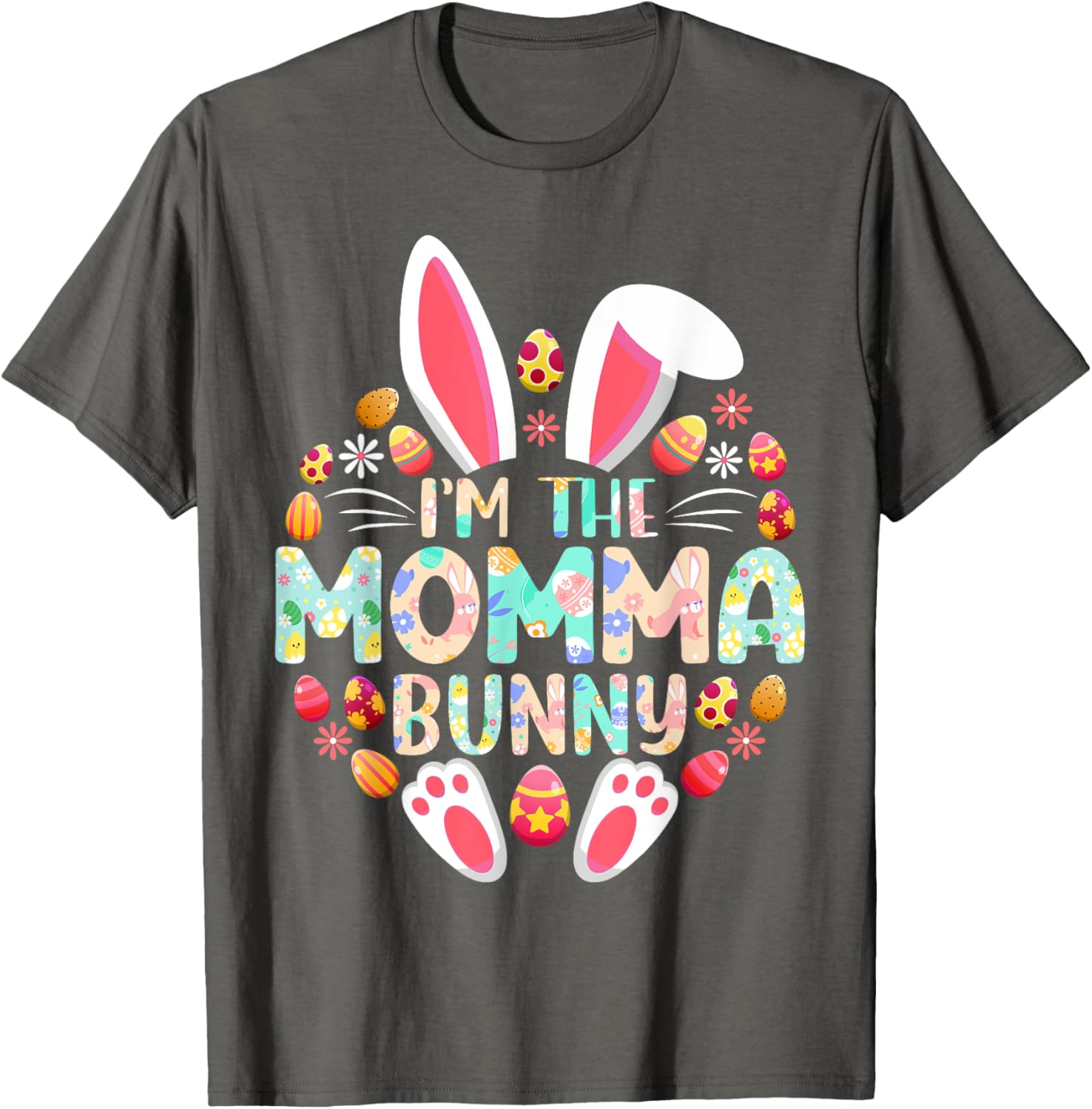 Funny I'm The Momma Bunny Family Matching Easter T-Shirt for Moms - 1