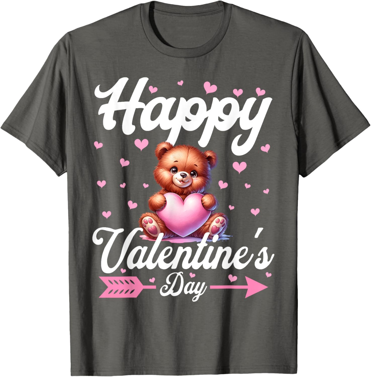 Cute Teddy Bear Holding Heart Happy Valentine's Day T-Shirt for Kids - 13