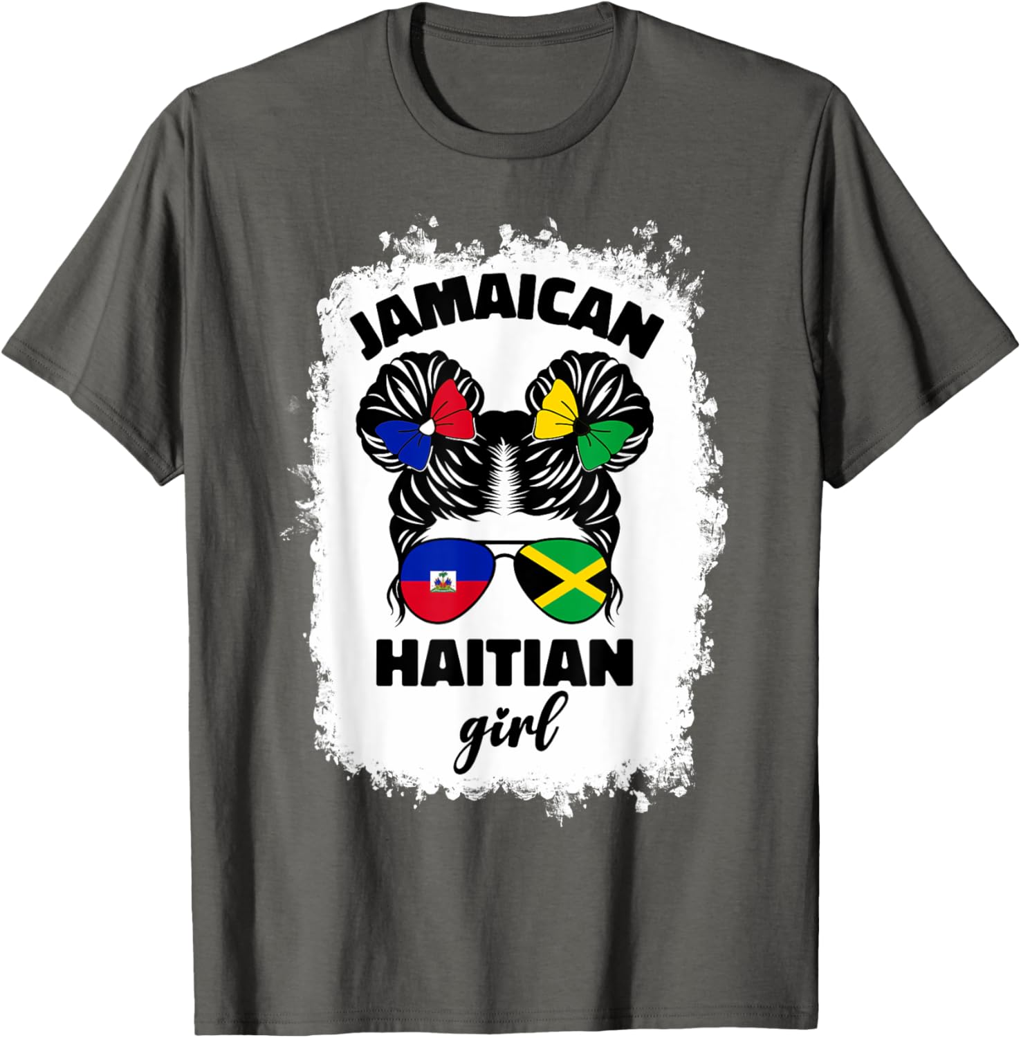 Half Jamaican Haitian Kids T-Shirt with Jamaica and Haiti Flag Design - 9