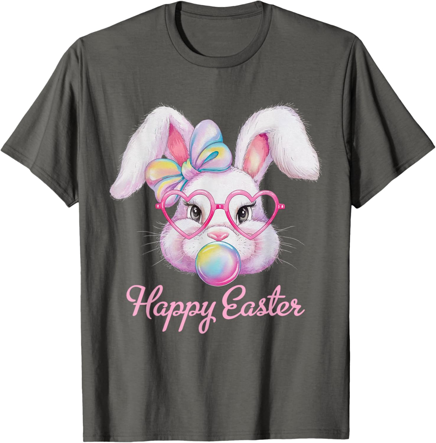 Happy Easter Cute Bunny Rabbit Face Tie Dye T-Shirt for Girls - 4