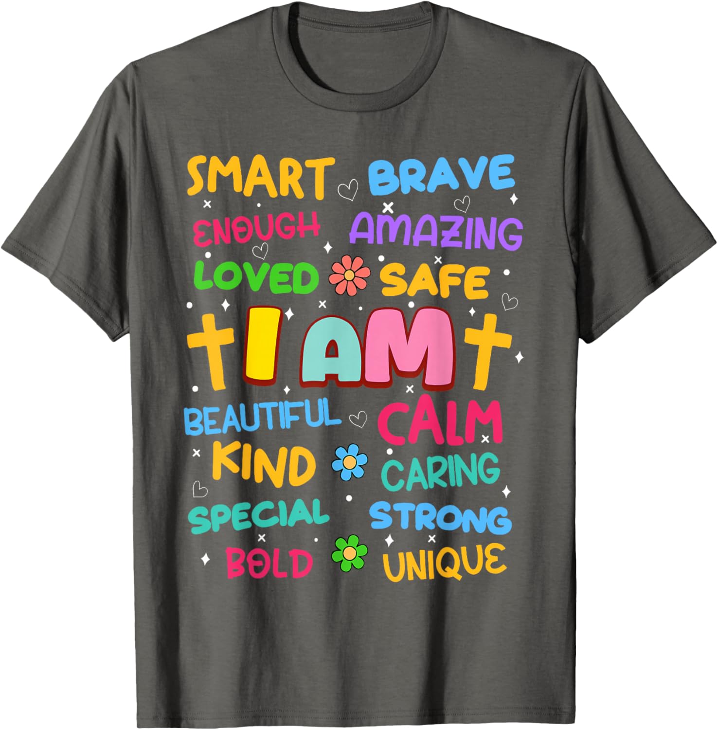 Colorful I Am Daily Affirmation T-Shirt for Christian Toddler Girls - 13