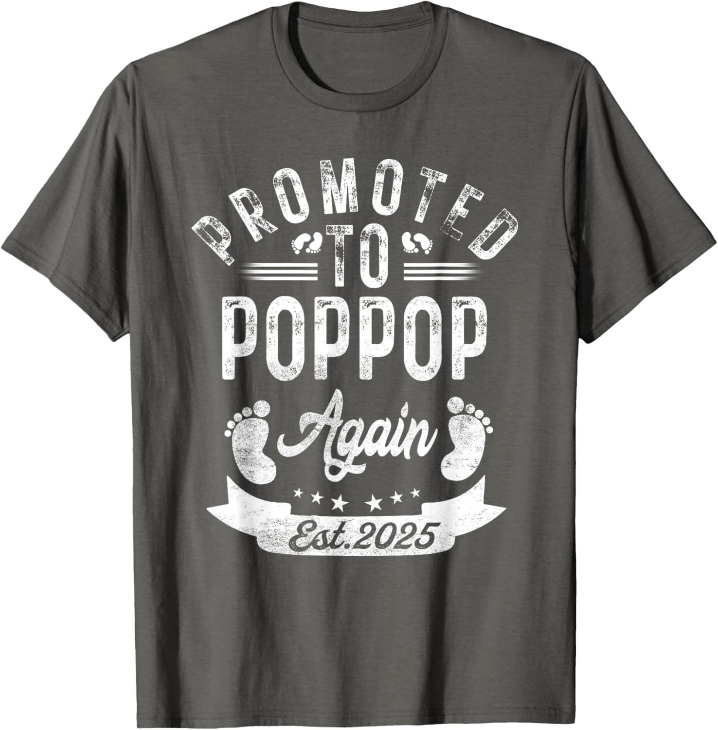 Promoted To Poppop Again EST 2025 Cute Pregnancy Announcement T-Shirt - 8