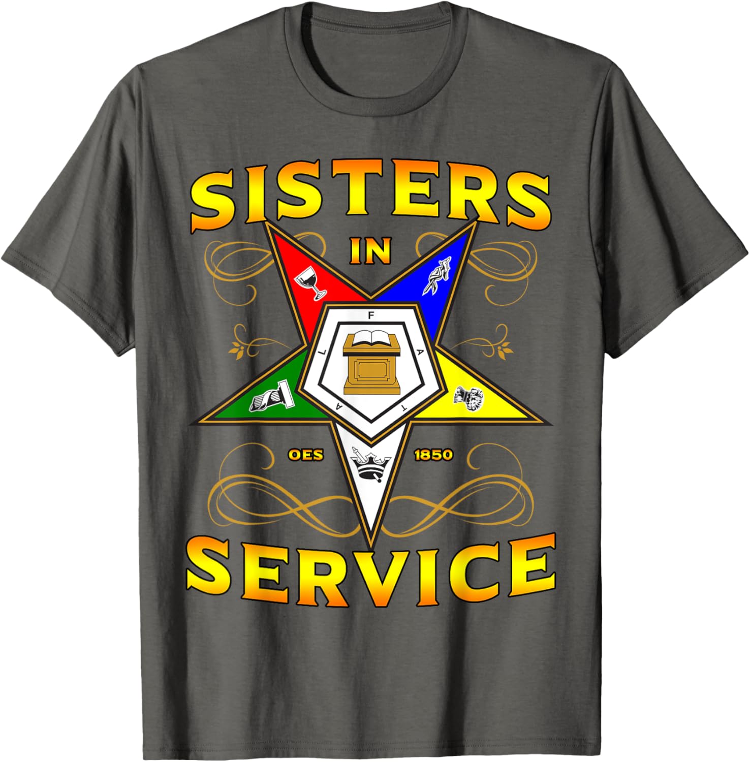Sisters in Service OES 1850 Order of the Eastern Star T-Shirt for Women - 2