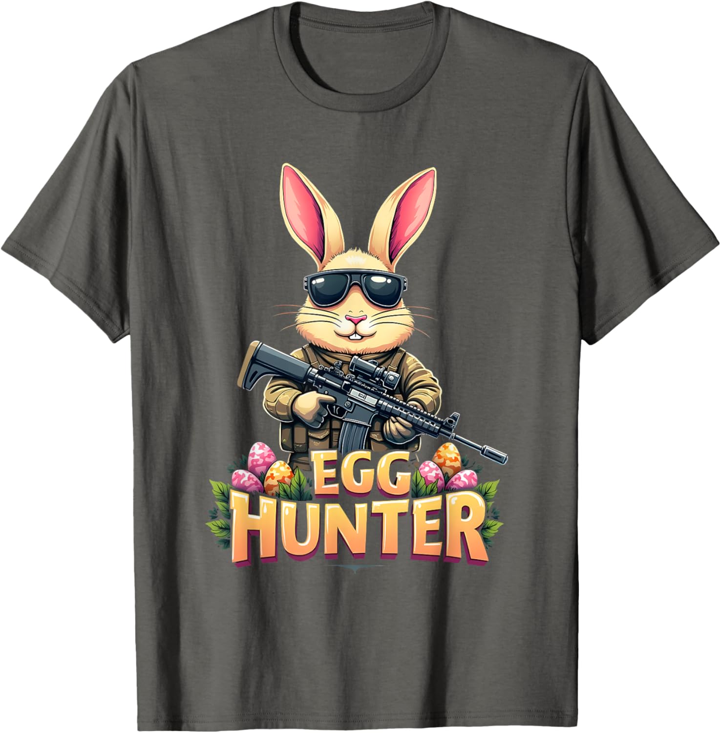 Cute Easter Egg Hunter Boys T-Shirt Featuring Deer Bunny Design - 5