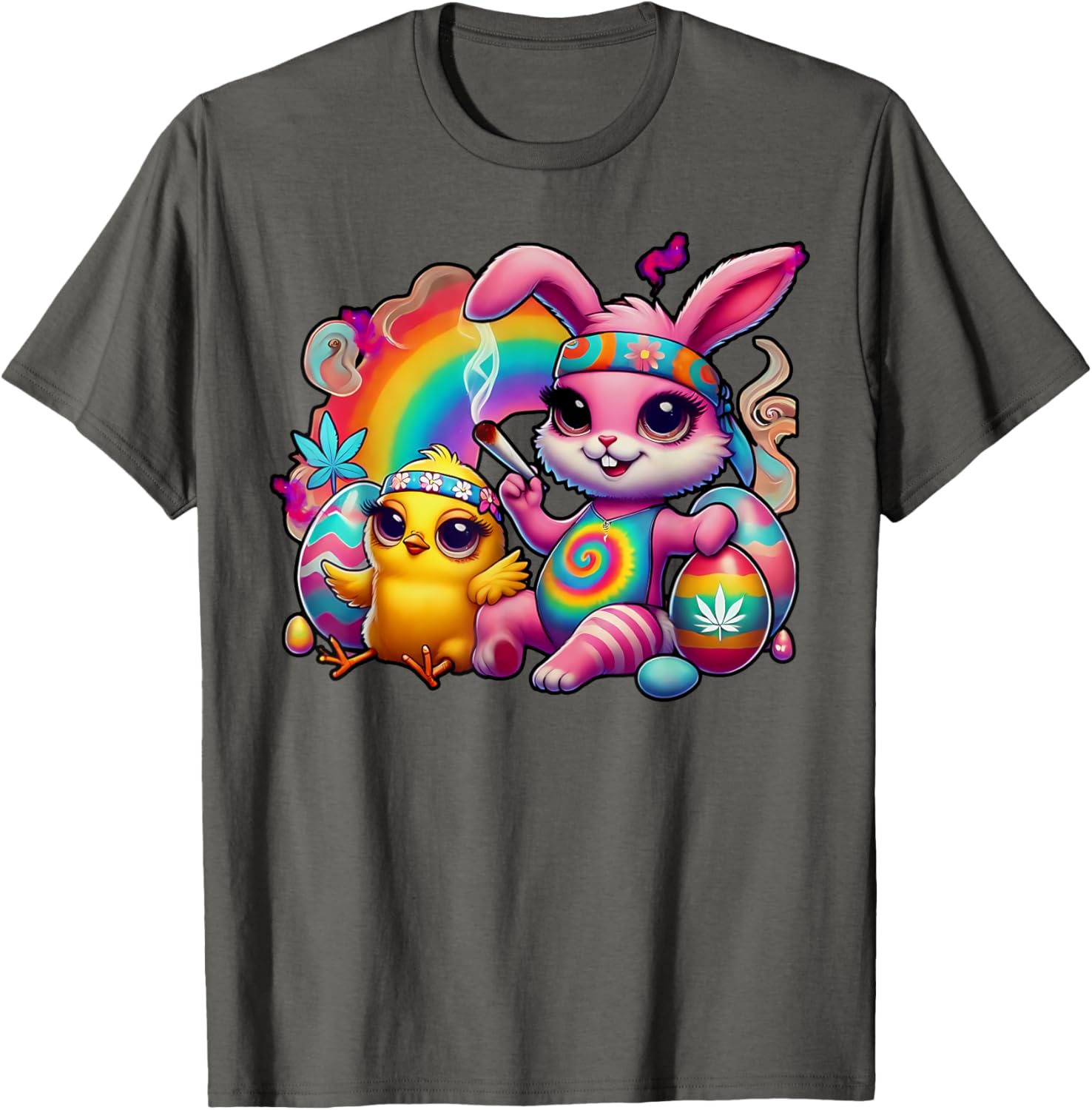 Stoned Easter Bunny Chick T-Shirt for Cannabis Lovers and Fun Celebrations - 24