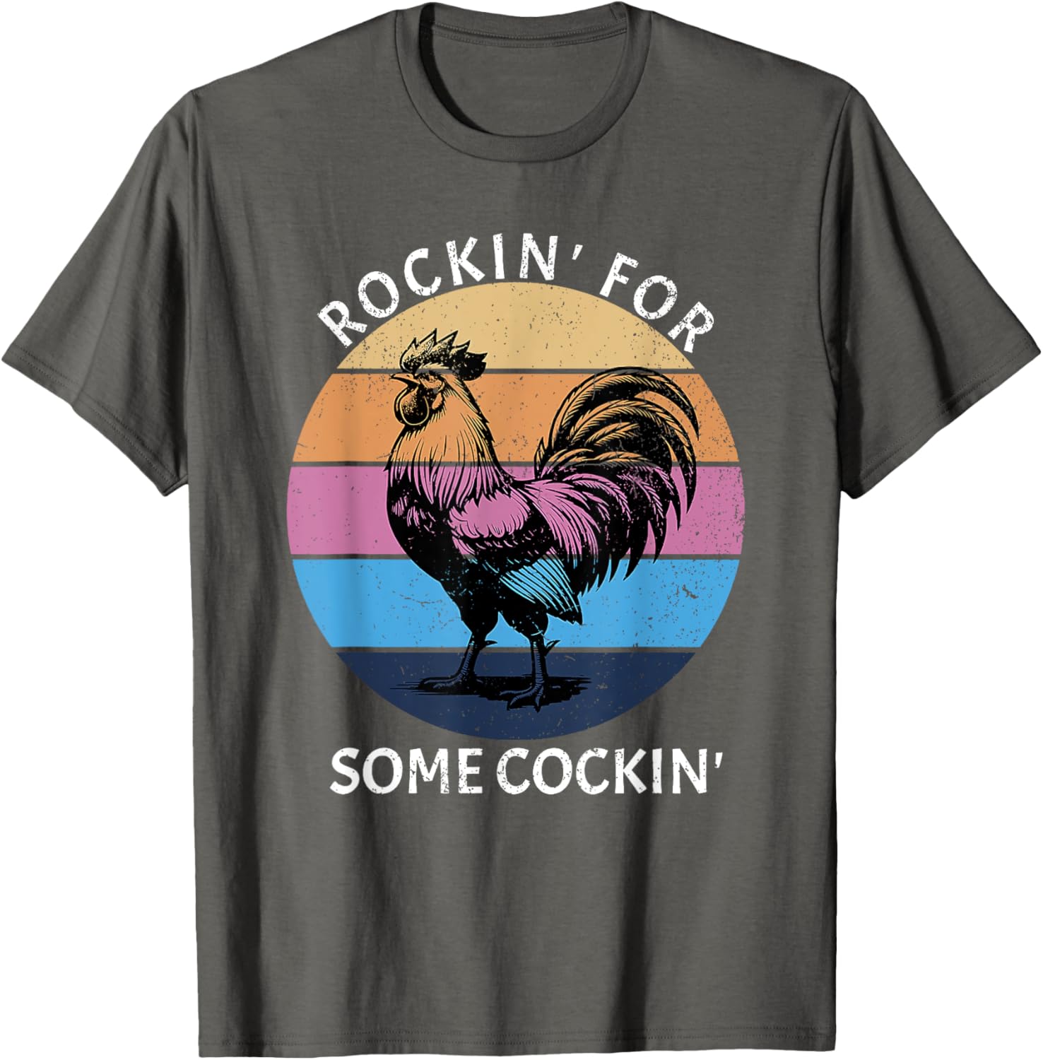 Funny Rockin Chicken T-Shirt for Lively & Fun-Casual Outfits - 4