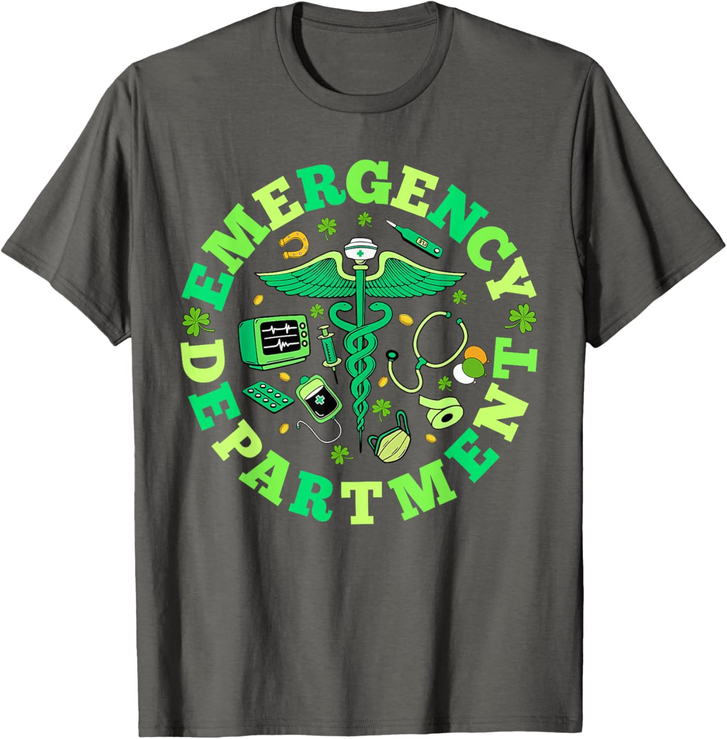 Emergency Nurse St Patricks Day Shamrock T-Shirt for ED RNs - 6