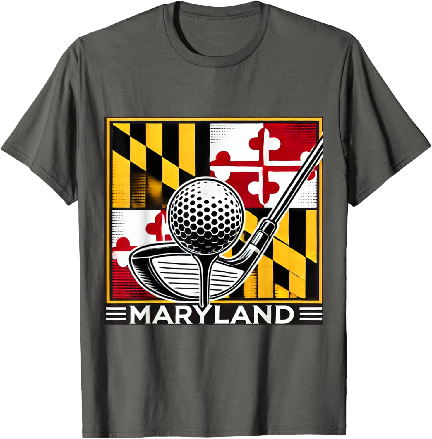 Maryland Golf Design Tee with State Flag and Club Artwork for Golf Lovers - 20