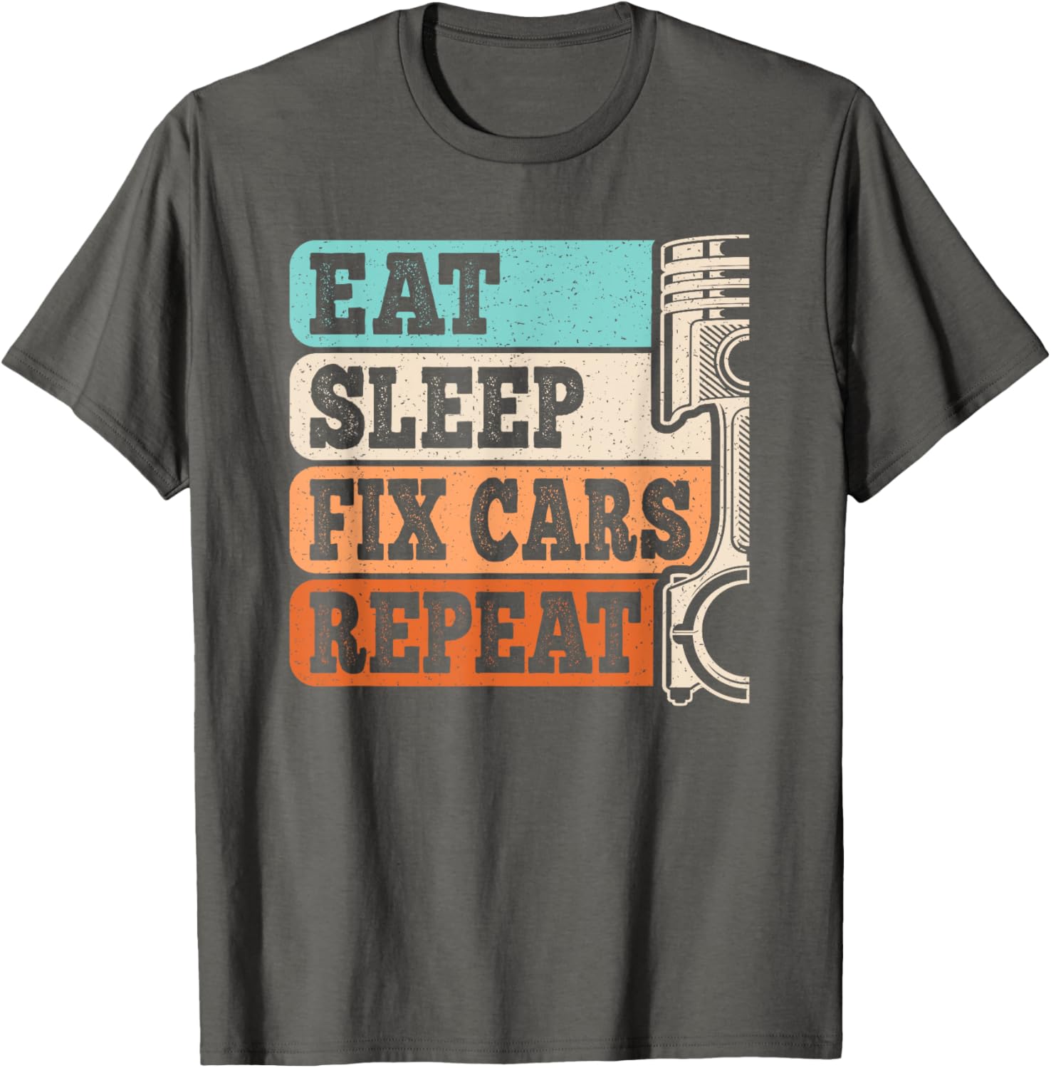 Retro Eat Sleep Fix Cars Repeat T-Shirt for Auto Mechanics Men - 3