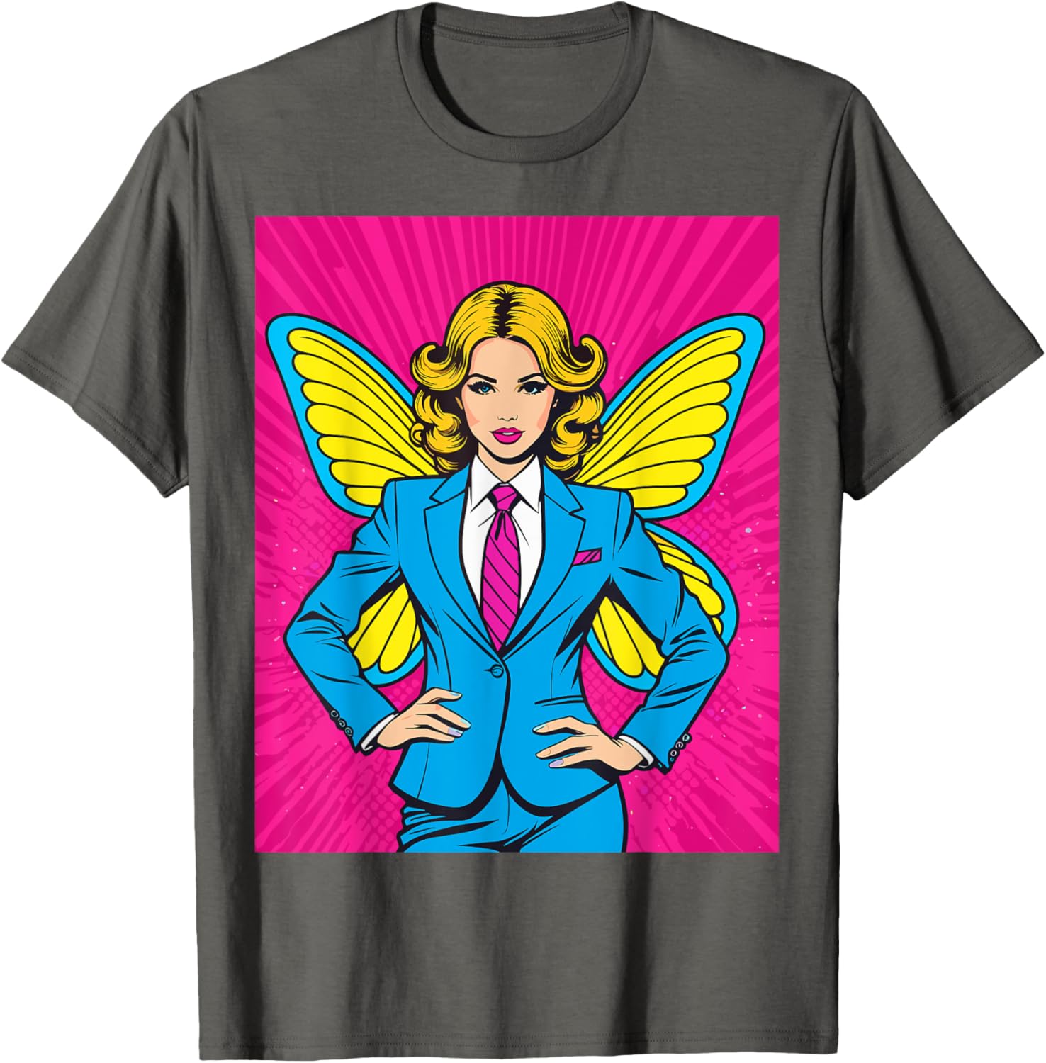 Pop Art Fairy in Business Suit T-Shirt for Stylish Casual Wear - 7