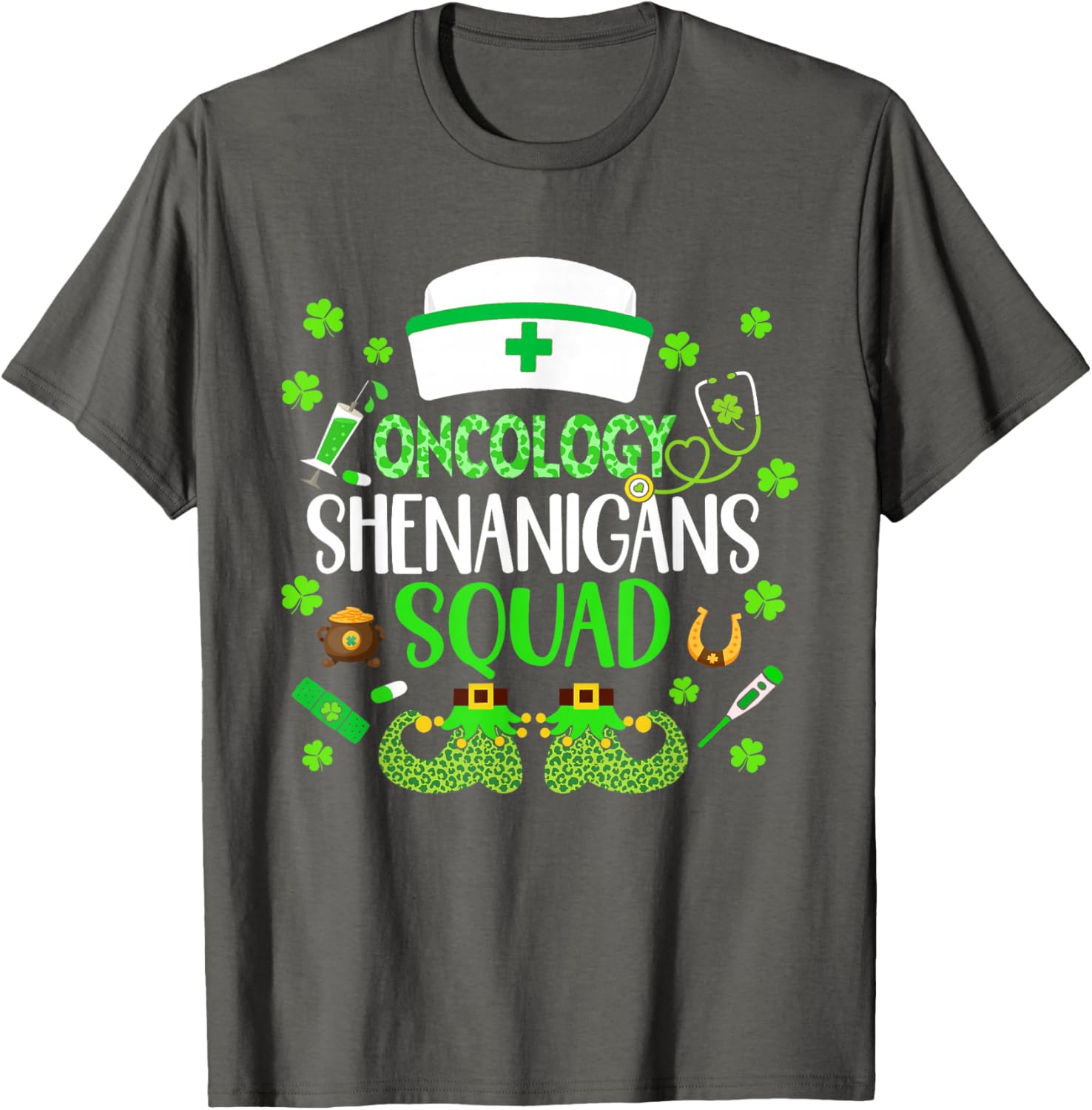 Oncology Nurse St Patricks Day Scrub T-Shirt Fun Crew Design - 2