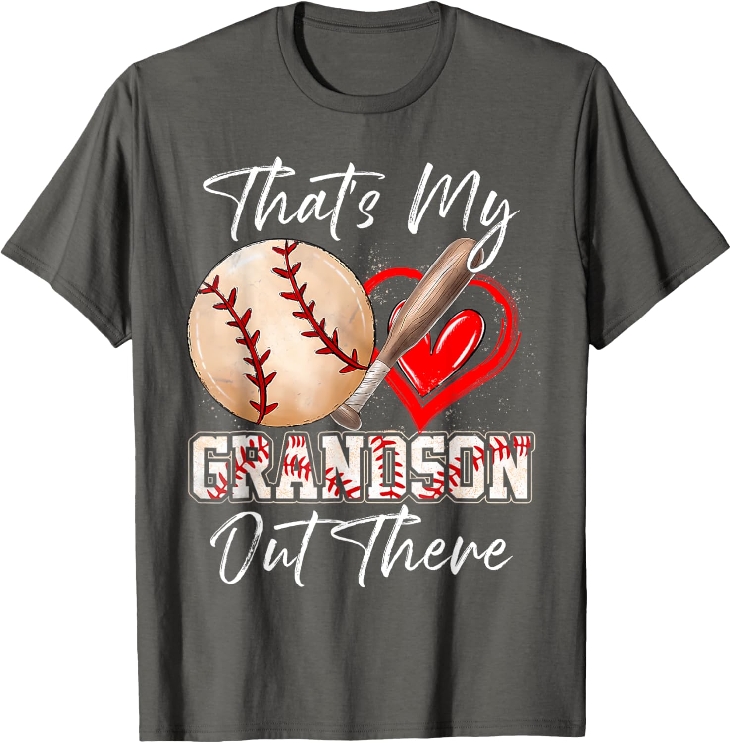 Funny That's My Grandson Out There Baseball T-Shirt for Grandparents - 7