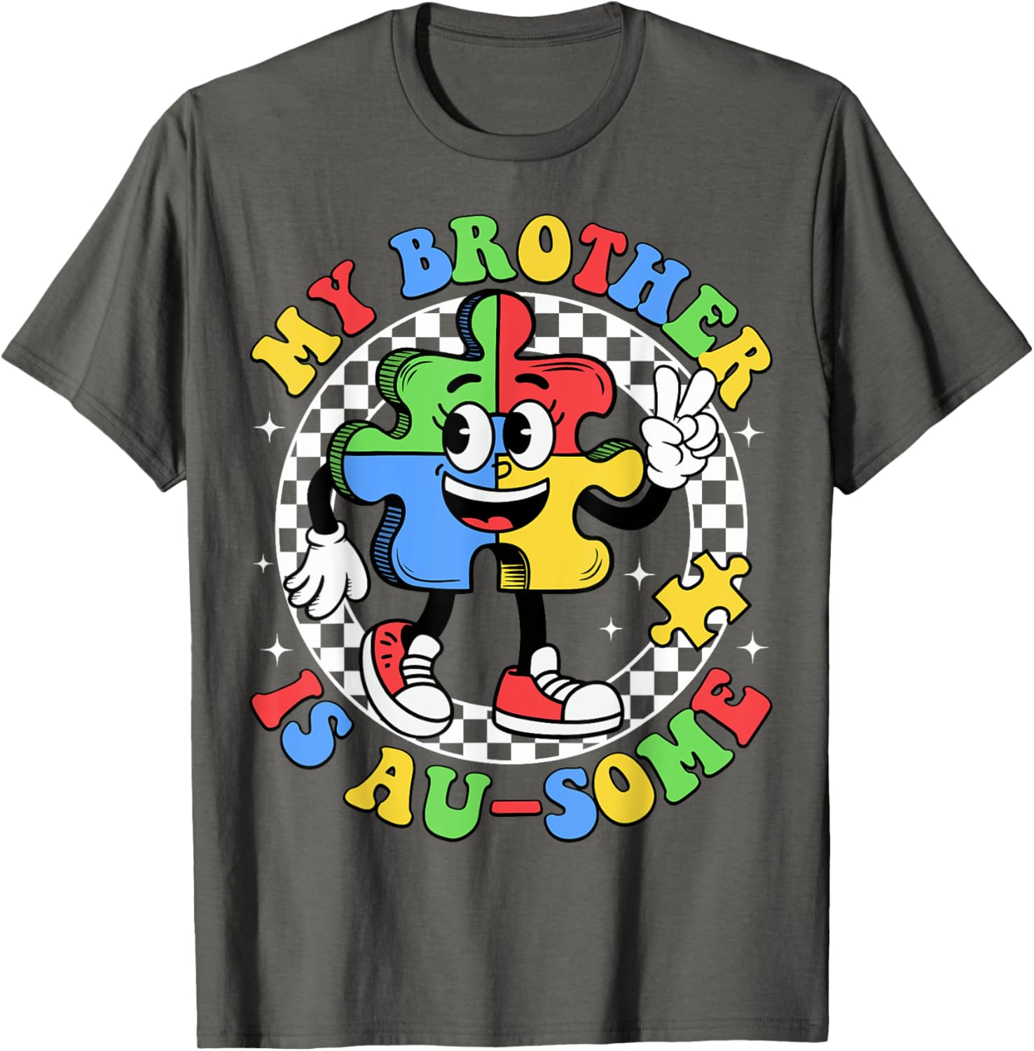 Retro Awesome Sister T-Shirt for Autism Awareness, Fun and Stylish Design - 11