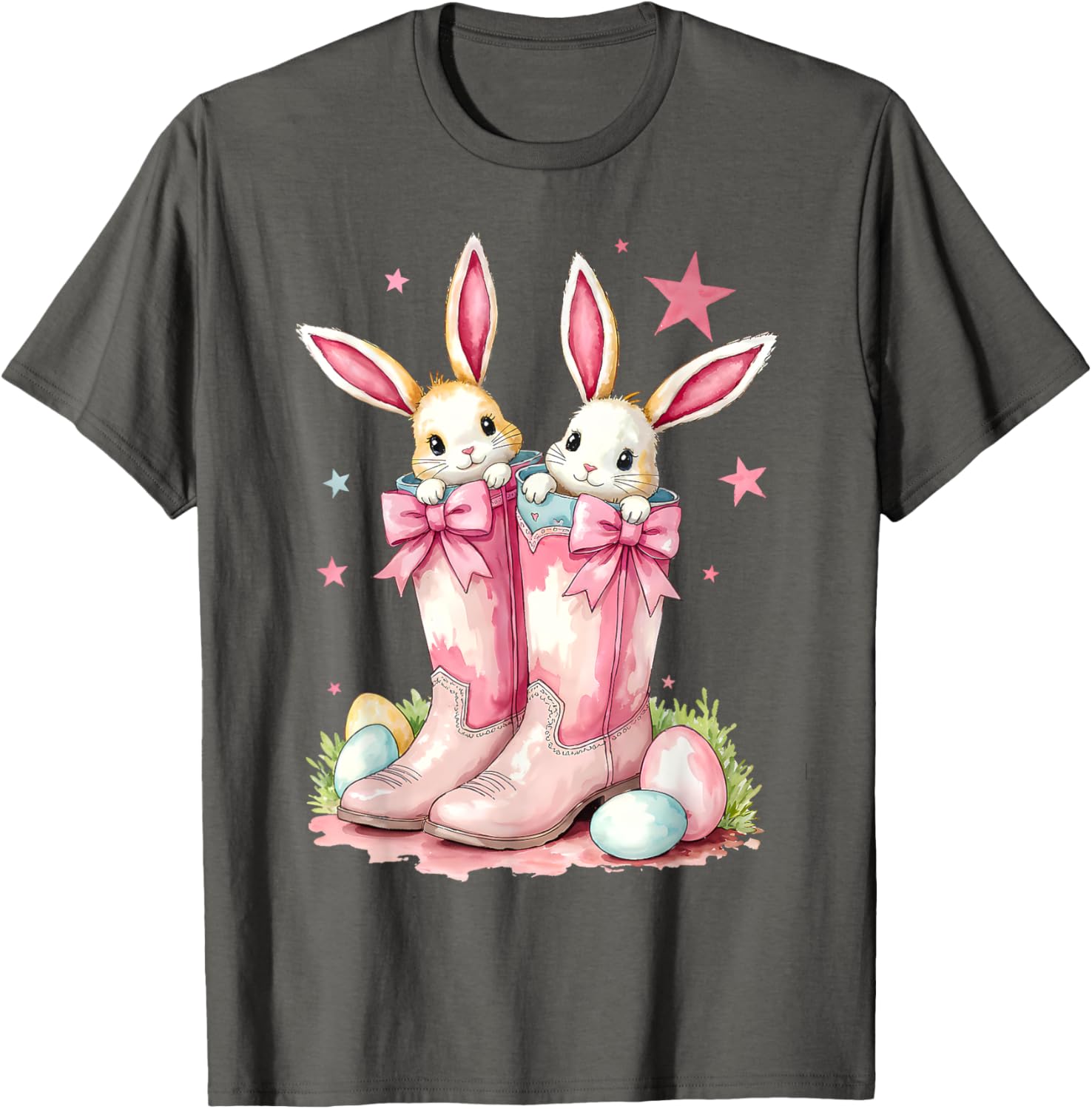 Howdy Easter Western Bunny Cowboy Boots T-Shirt for Fun Festivities - 7