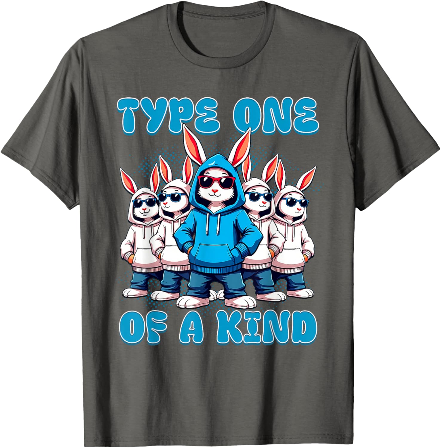 One Of A Kind Type 1 Diabetes Awareness Rabbit T-Shirt for Supporters - 18