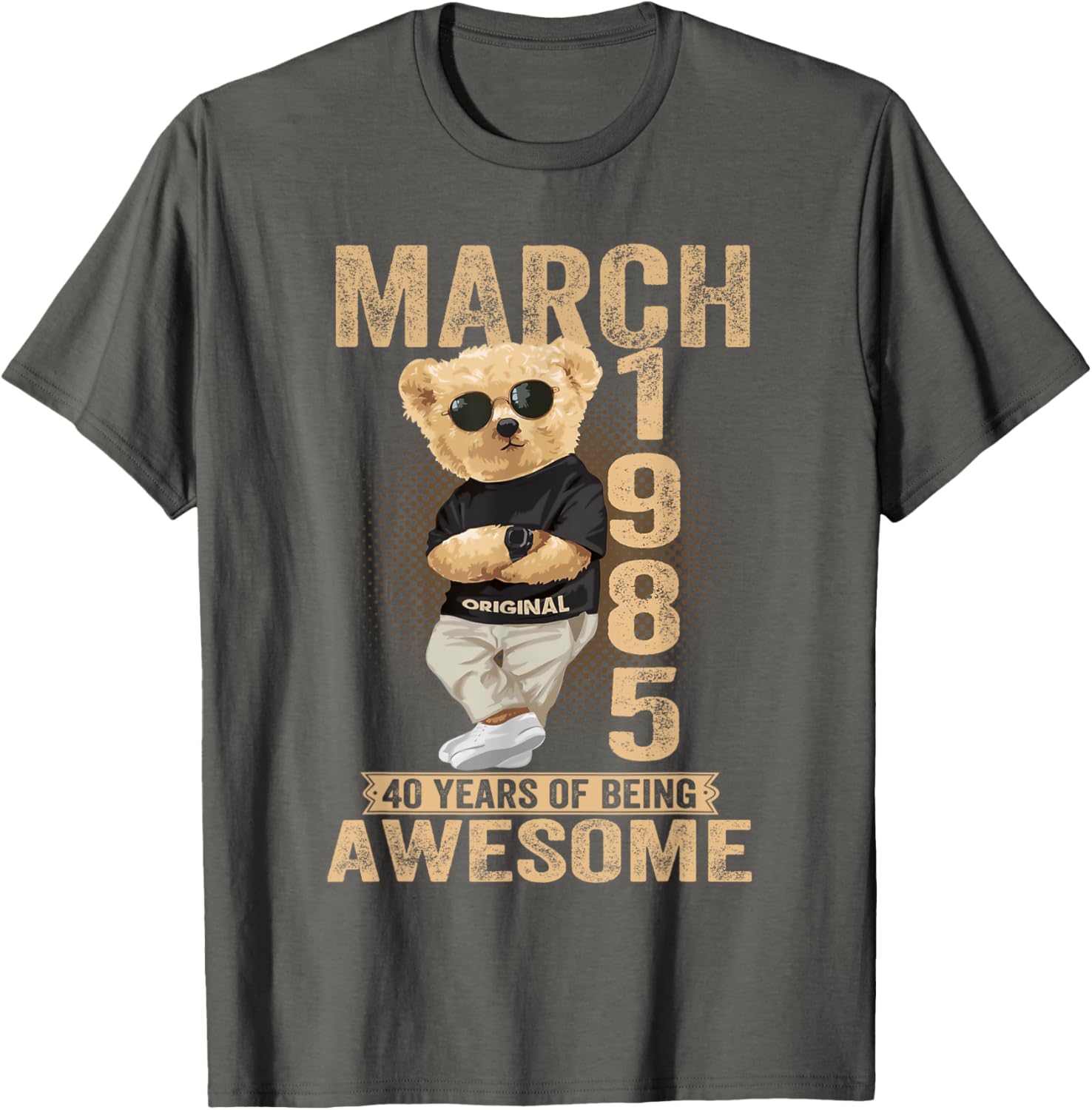 Awesome Teddy Bear T-Shirt for 40th Birthday Celebrations 1985 Design - 21