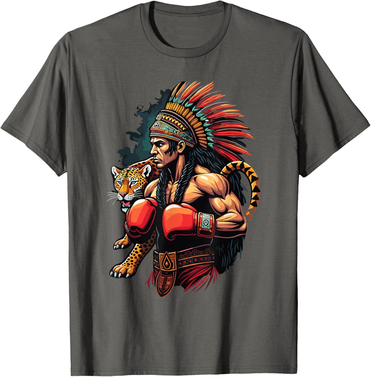 Inca Warrior Jaguar Spirit T-Shirt for Mexican Boxing Fans - 4
