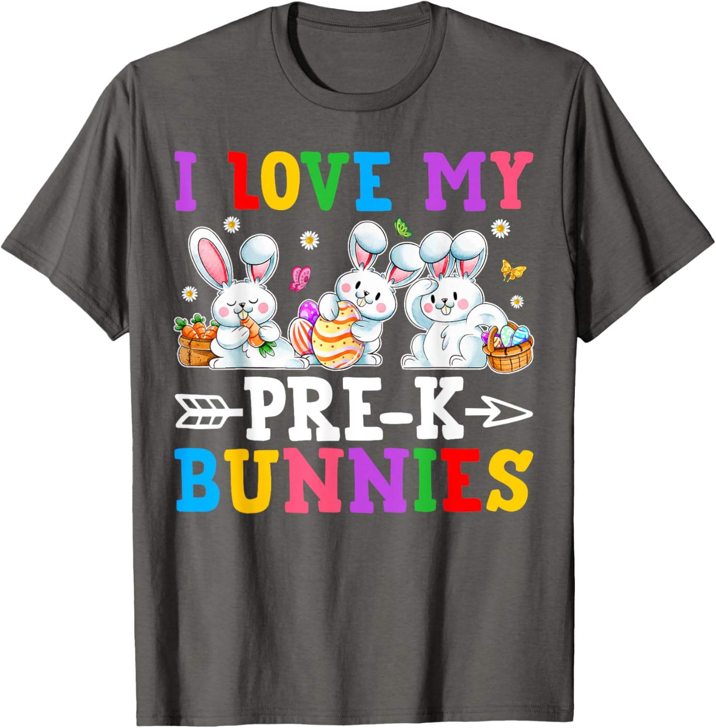 Funny I Love My Pre-K Bunnies T-Shirt for Preschool Teachers Easter Fun - 10