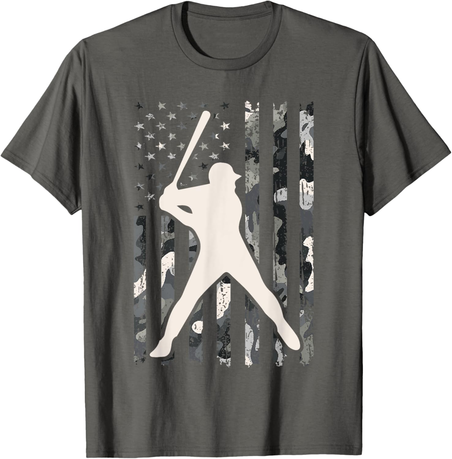 Vintage Baseball USA Flag Camo T-Shirt for Men and Women - 2