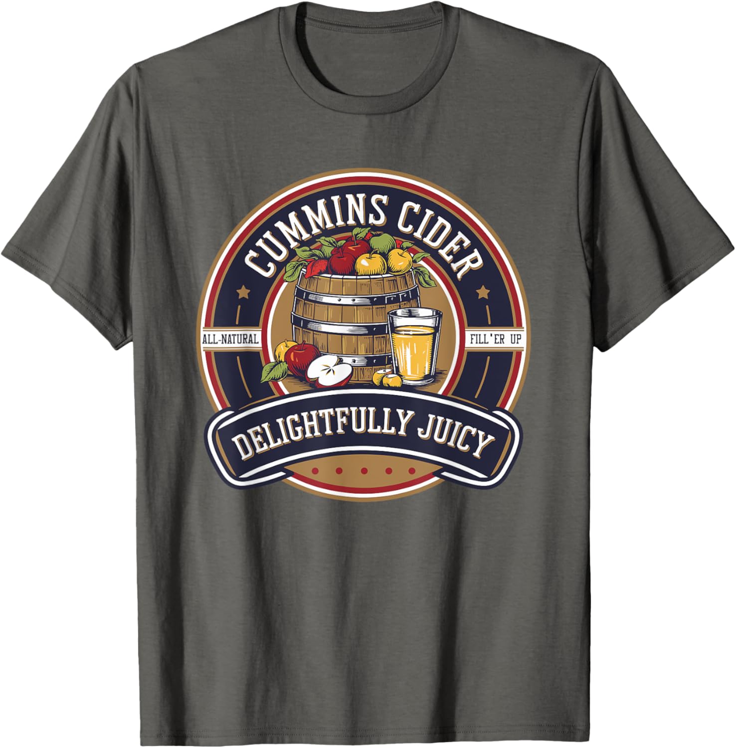 Haul Cummins Apple Cider Juicy Label Logo T-Shirt for Casual Style - 29