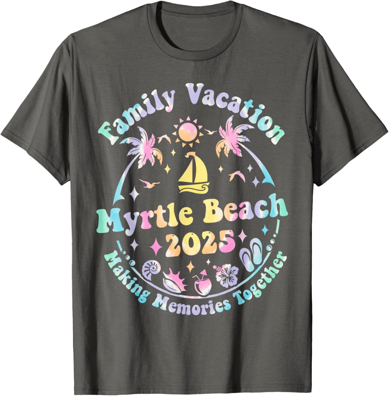 Family Vacation Myrtle Beach 2025 Matching Summer T-Shirt for Fun Times - 3