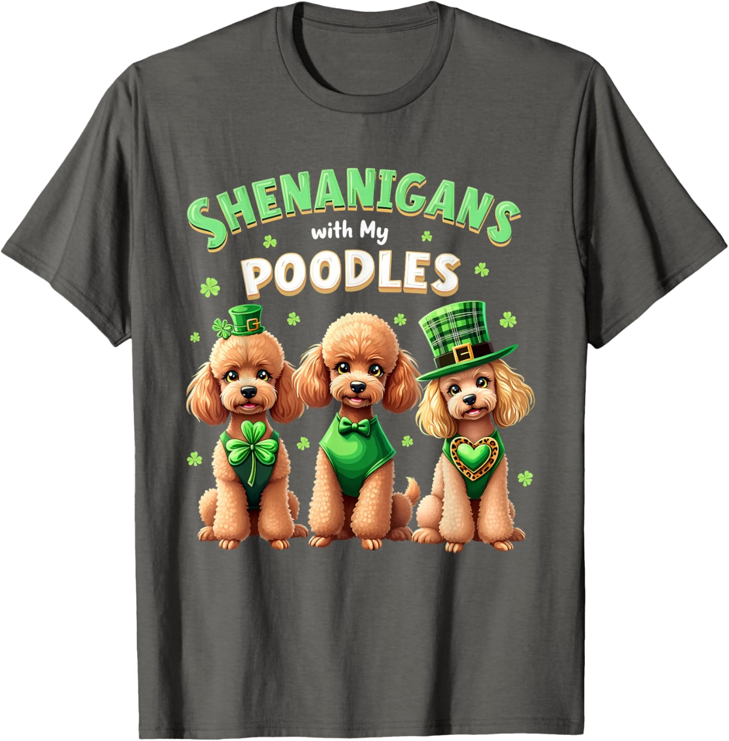 St Patricks Day Irish Poodle Shamrock T-Shirt for Fun Celebrations - 5
