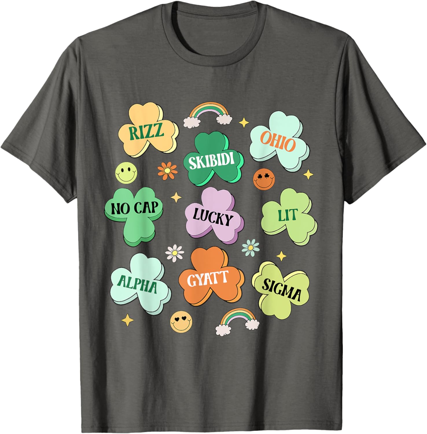 Funny Skibidi St Patricks Day Shamrock T-Shirt for Kids and Teens - 1