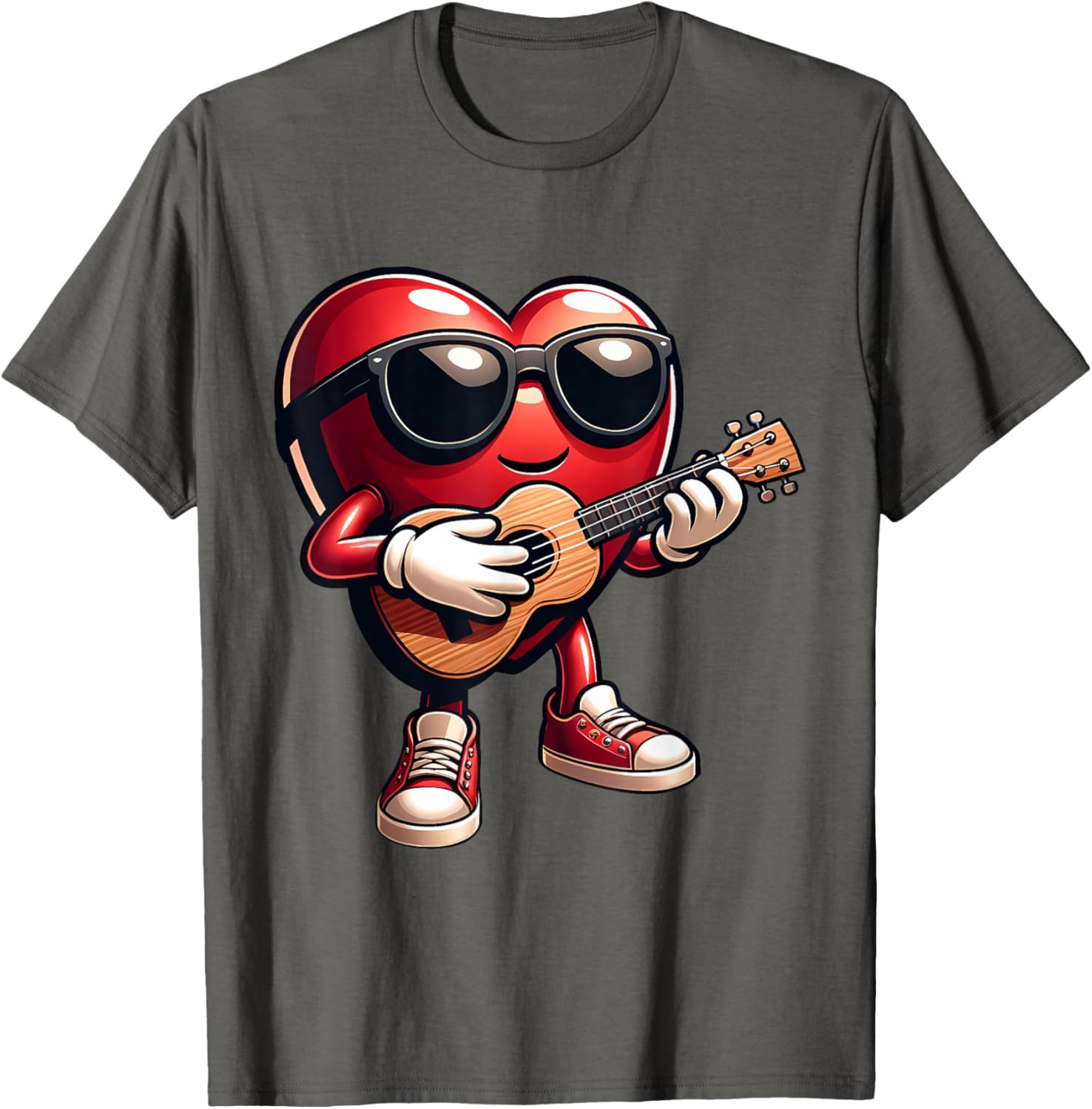 Heart Ukulele Love T-Shirt for Musicians Perfect for Valentine's Day - 11