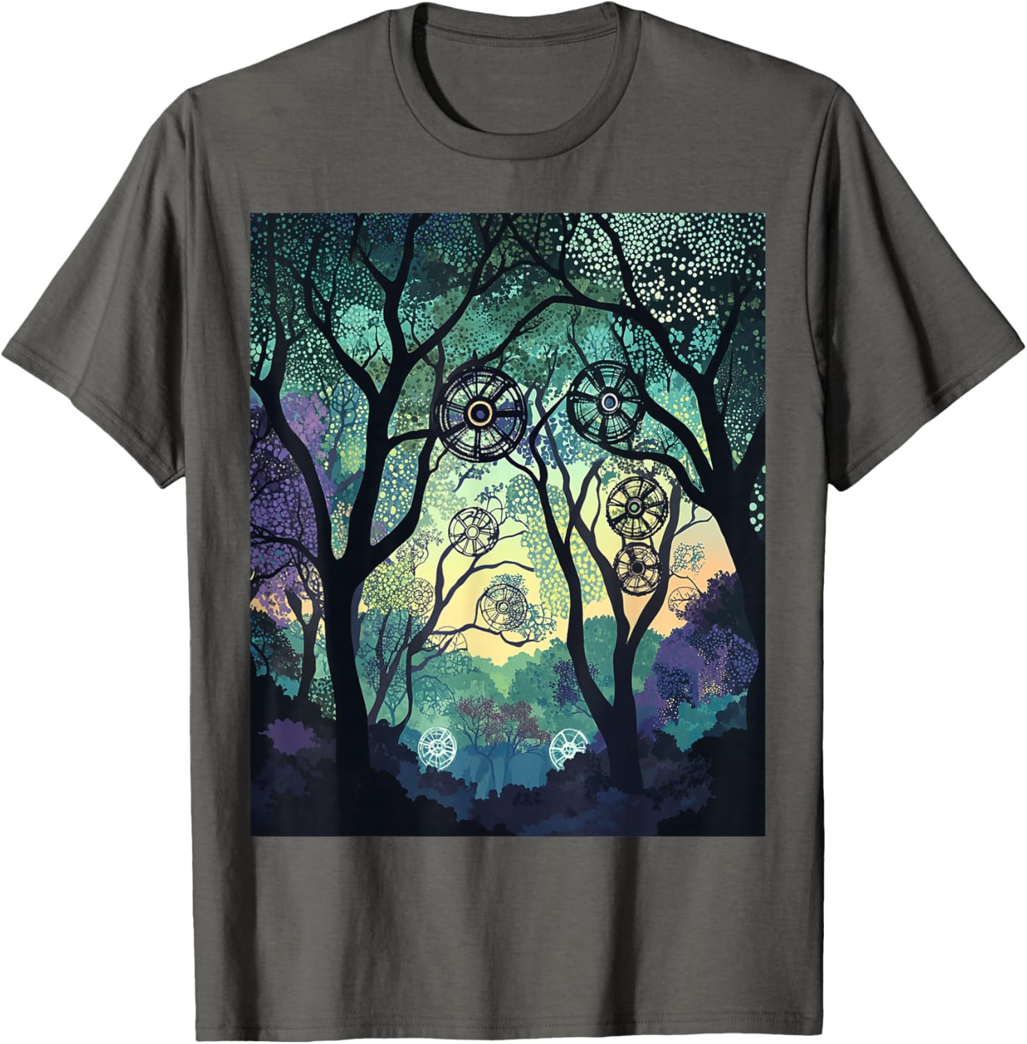Dreamy Forest Geometric Nature Artwork T-Shirt for Nature Lovers - 6