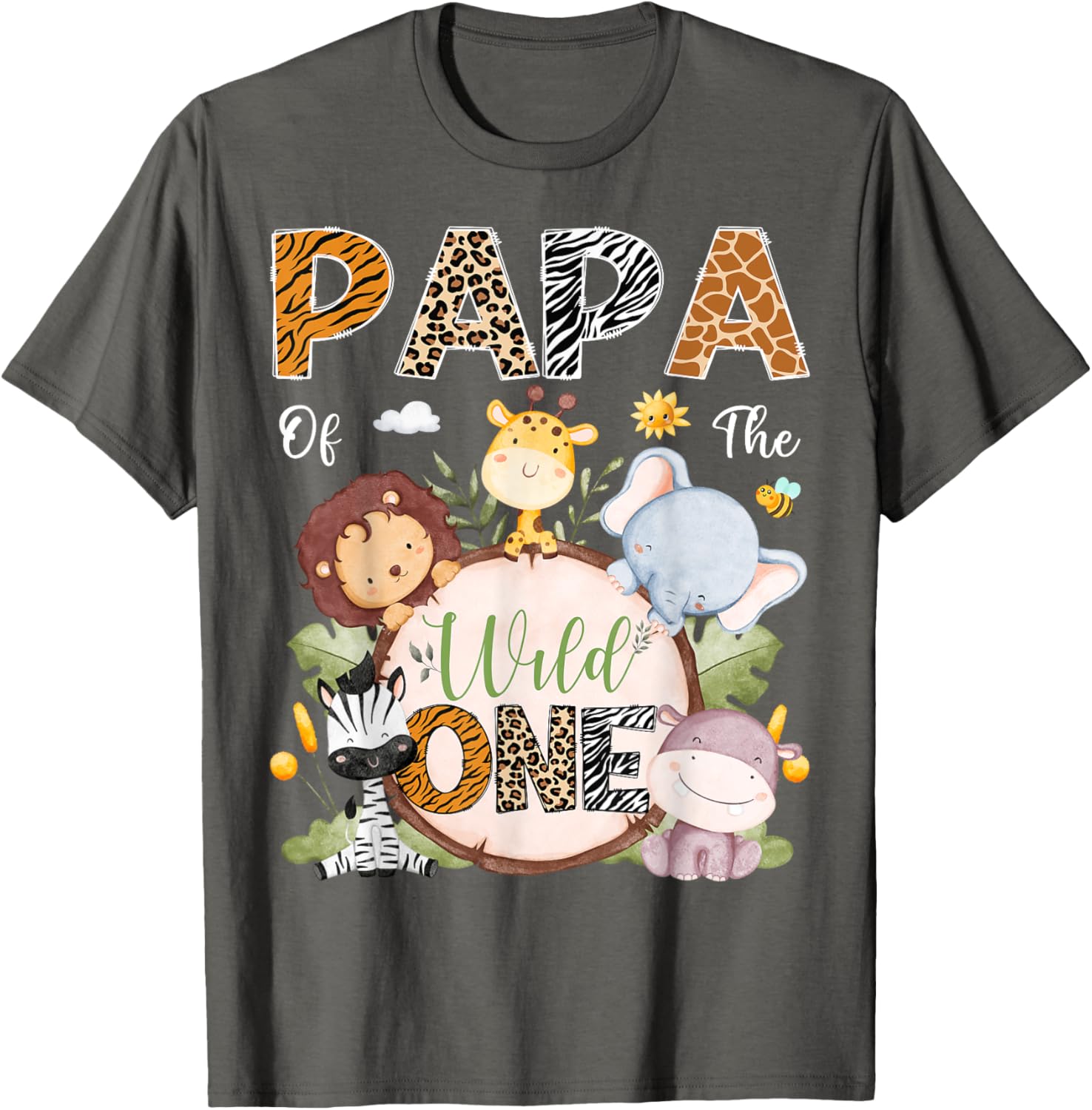 Papa Of The Wild One 1st Birthday Safari T-Shirt for Jungle Lovers - 5