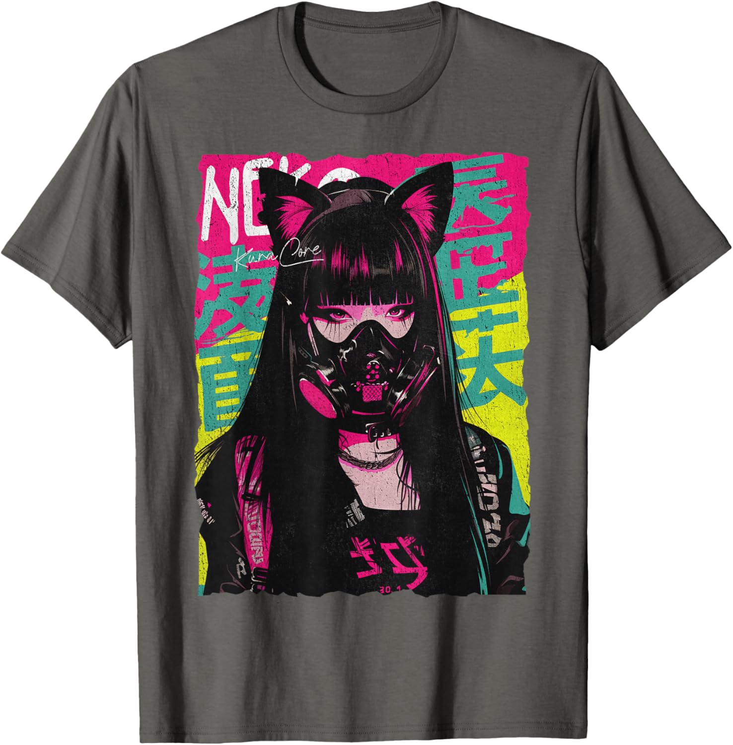 Japan Streetwear Cyberpunk Neko Anime T-Shirt for Stylish Techwear Fans - 12