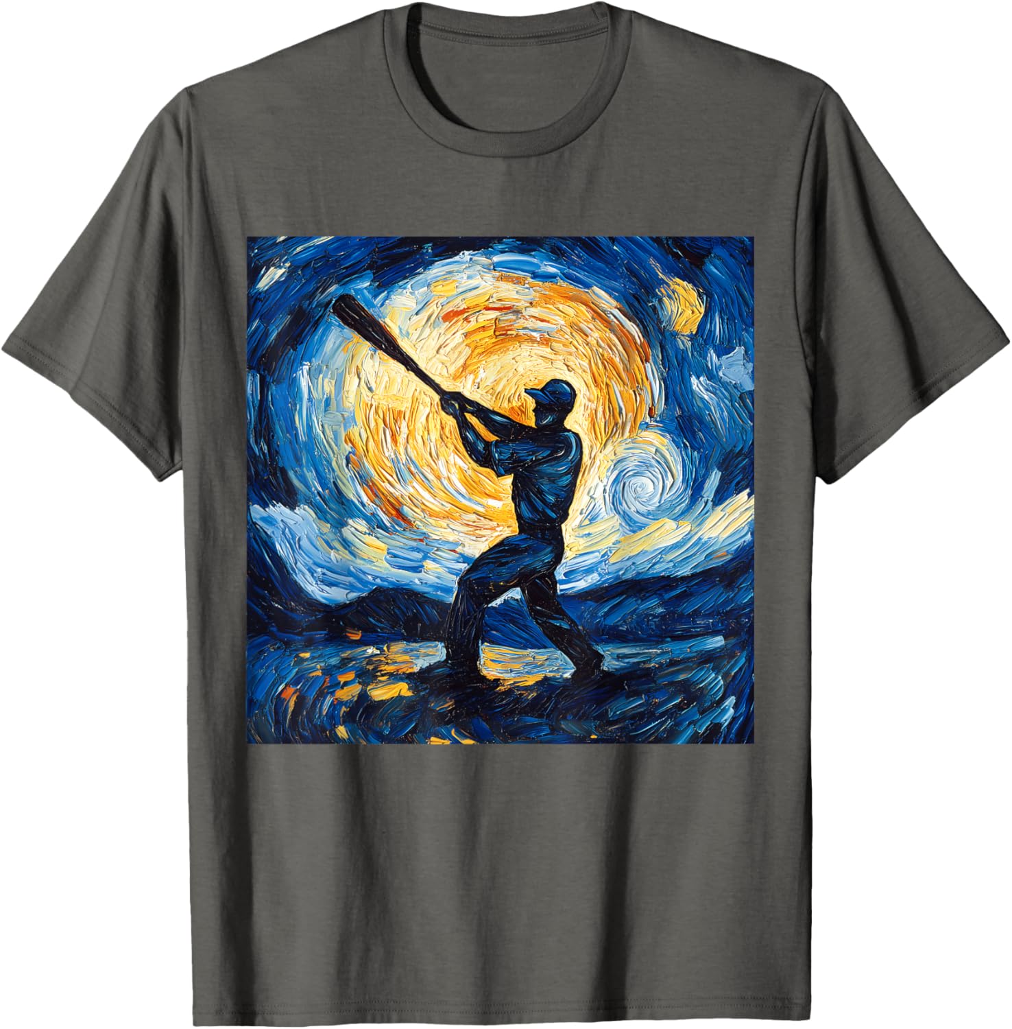 Van Gogh Starry Night Baseball Player T-Shirt for Art and Sports Lovers - 25