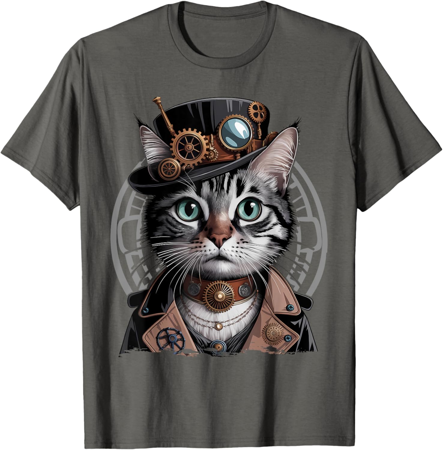 Steampunk Cat Graphic T-Shirt for Kittens - Trendy Fashion Tee - 2