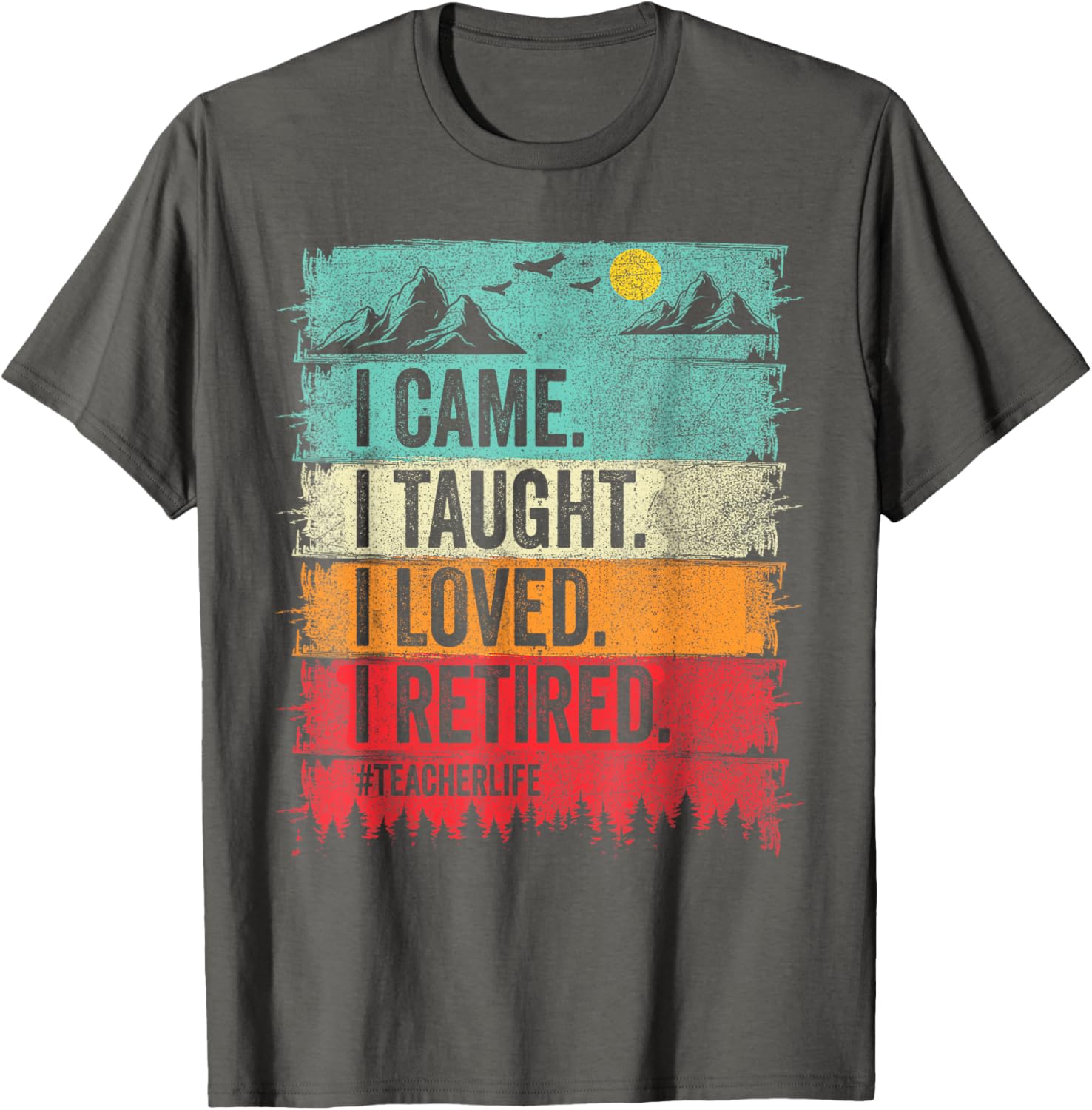 Funny Teacher Retirement T-Shirt - I Came I Taught I Loved Design - 9