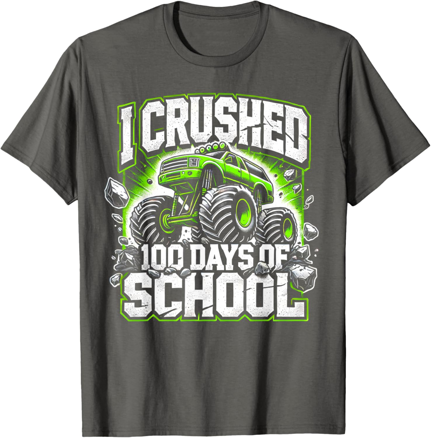 100 Days of School Monster Truck Shirt for Boys Fun 100th Day Celebration - 10