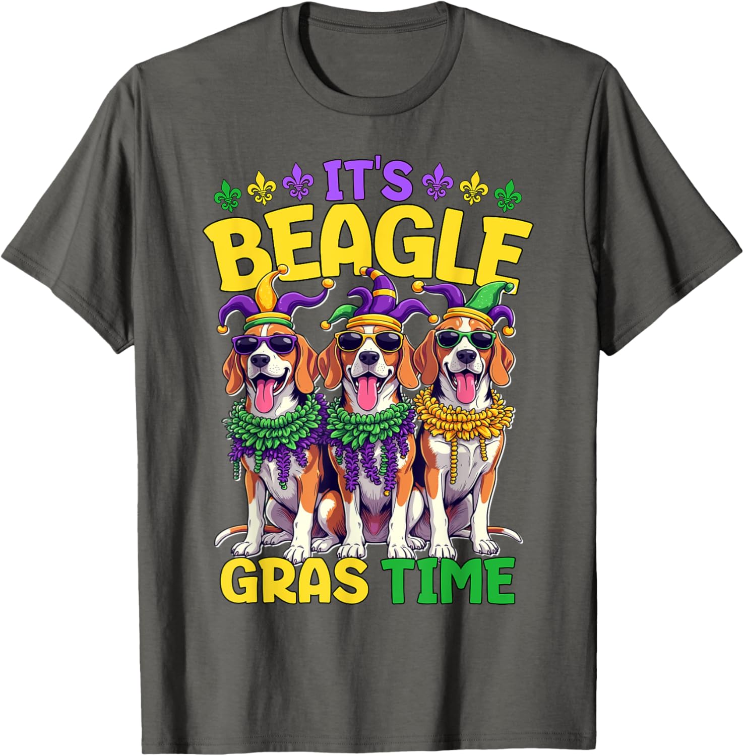 Mardi Gras Beagle Time T-Shirt for Fun Celebrations and Festivities - 27