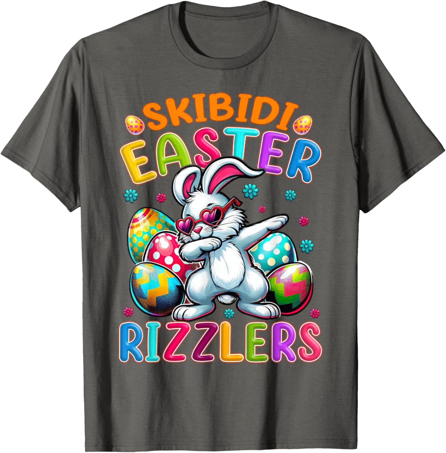 Dabbing Bunny Skibidi Easter Rizzlers T-Shirt for Gen Alpha Style - 15