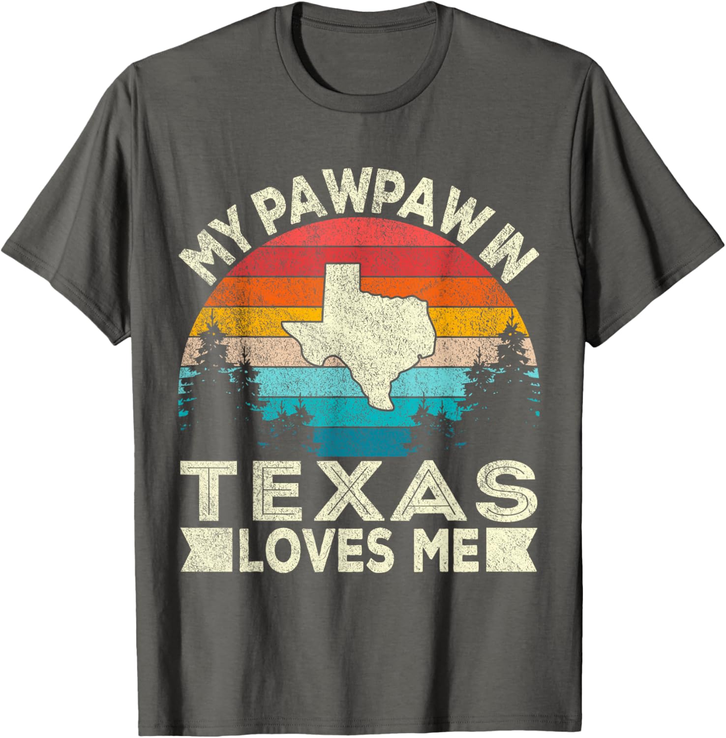 My PawPaw In Texas Loves Me Retro Grandpa T-Shirt for Proud Grandchildren - 1