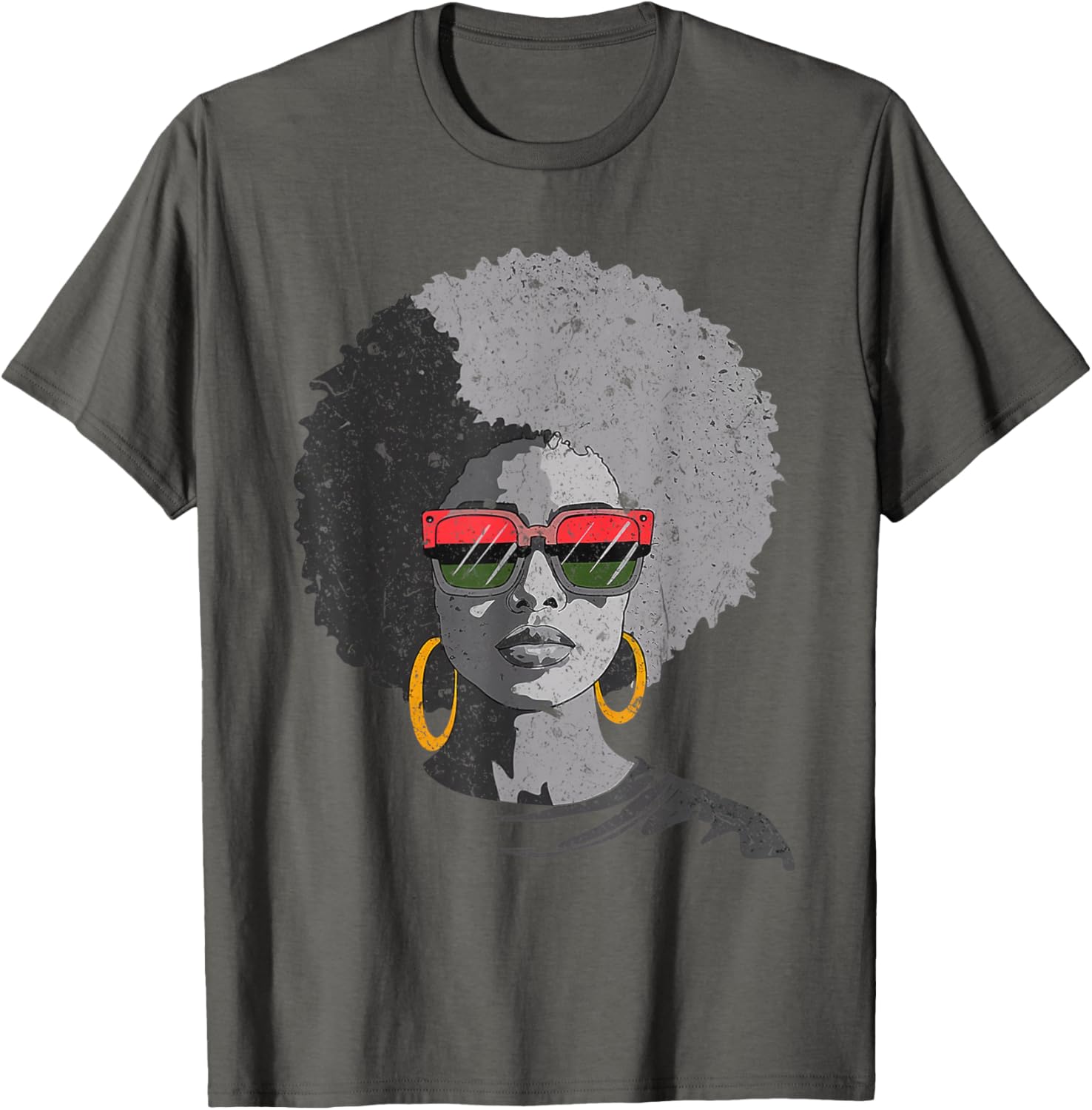 Black Queen Afro Melanin Juneteenth T-Shirt for Women - Stylish & Proud - 21