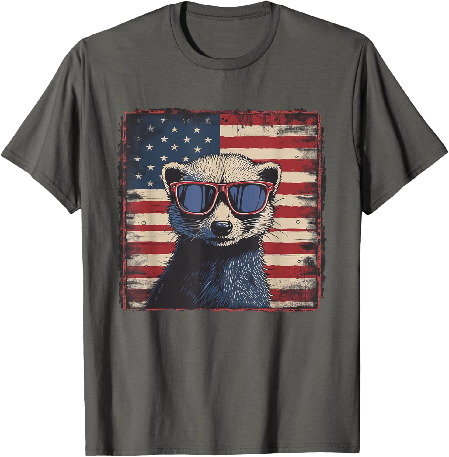 Patriotic Ferret USA Flag Shirt for 4th of July Fun Lovers - 17