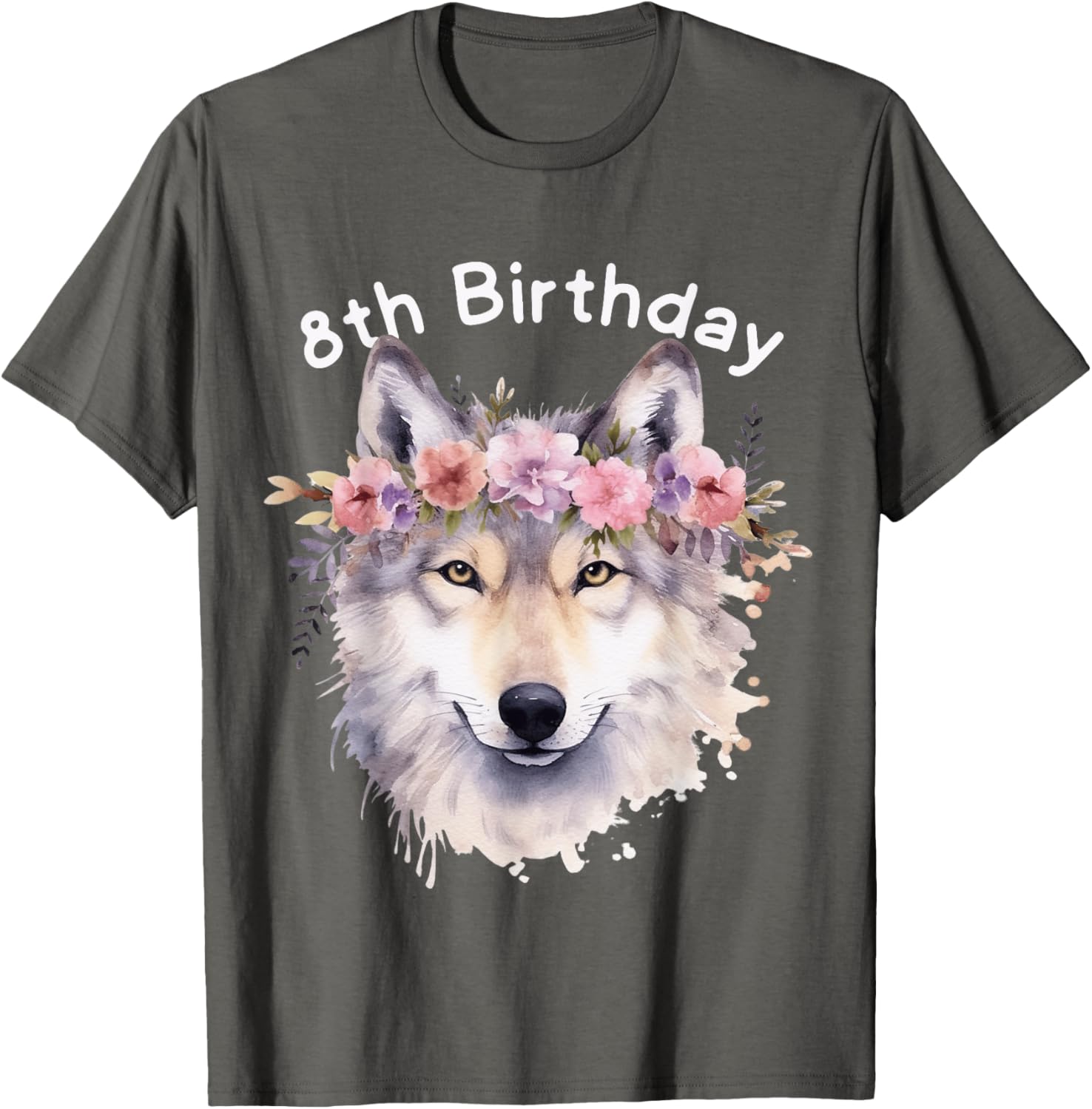 Adorable 8th Wolf Birthday T-Shirt for Girls - Perfect Wolf Pack Party Wear - 14
