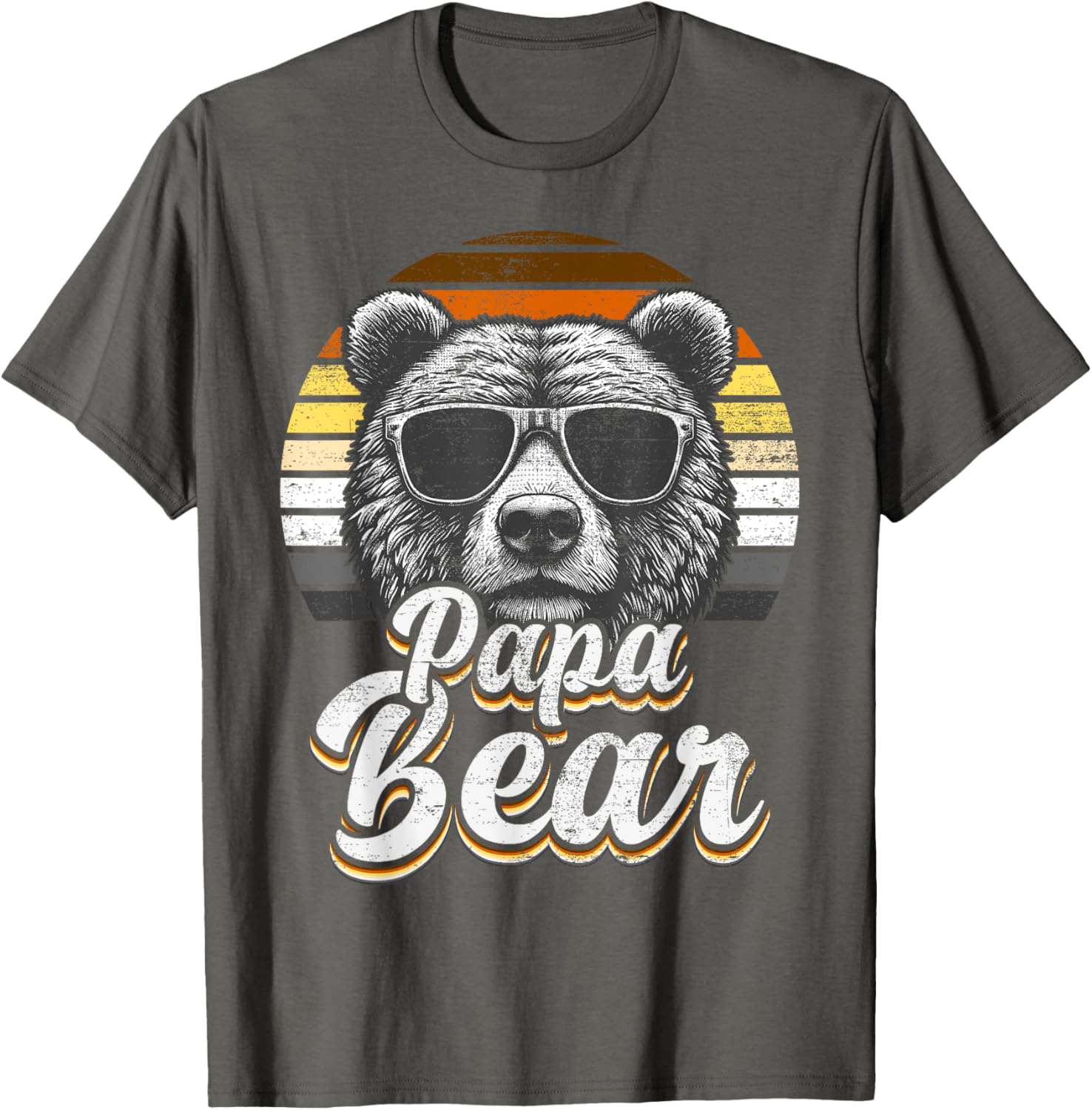 Papa Bear Gay Pride Retro Vintage Flag T-Shirt for LGBTQ+ Pride Fans - 7