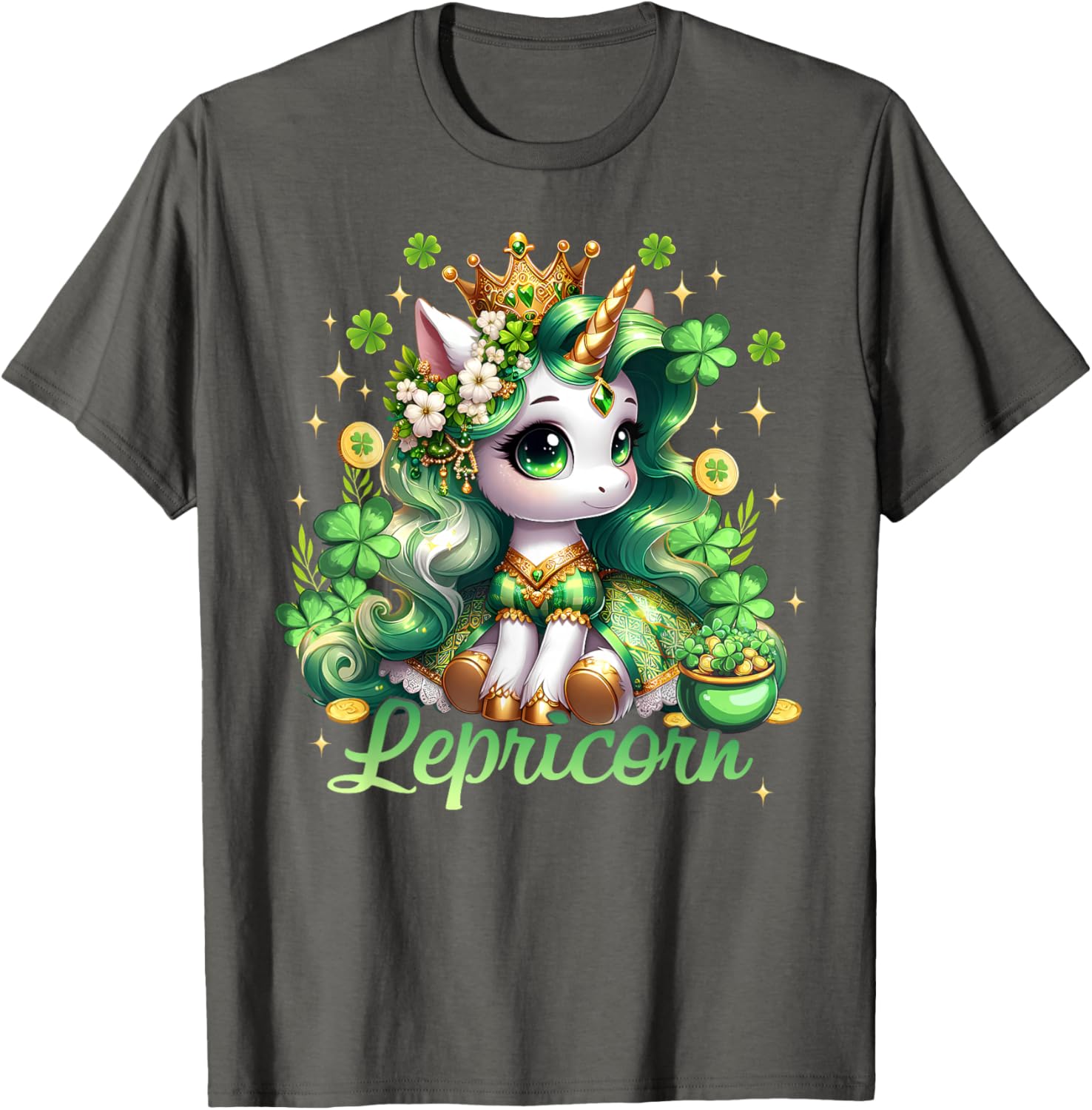 Lepricorn Unicorn St Patricks Day Girls T-Shirt for Kids Fun Style - 4