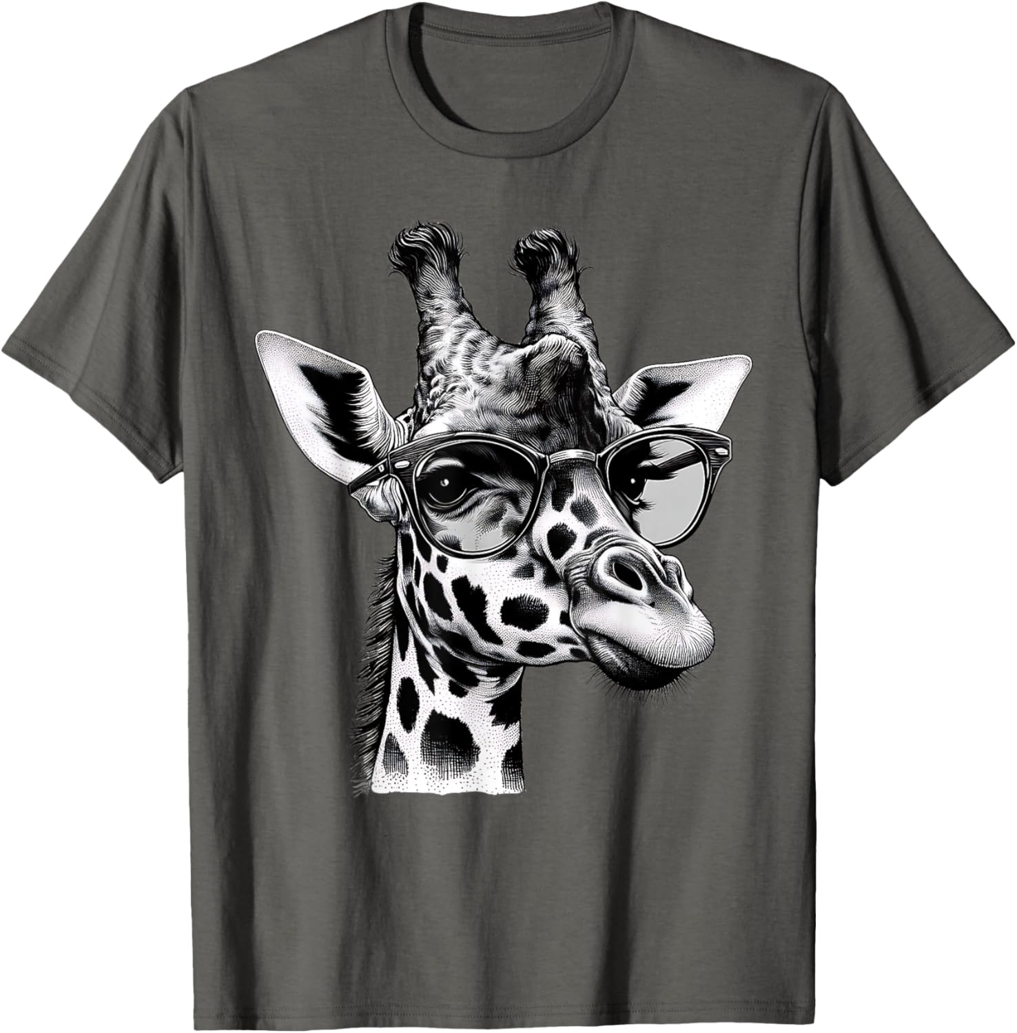 Cute Giraffe Glasses T-Shirt for Wildlife Animal Lovers and Enthusiasts - 23
